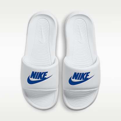 Nike Victori One Slides (Herren) – Weiß/Weiß/Game Royal