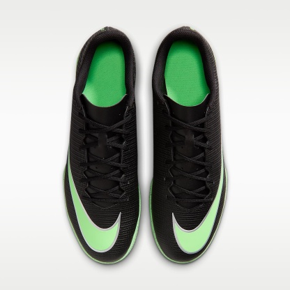 Nike Mercurial Vapor 17 Club Low-Top-Fußballschuh für Hallen- und Hartplätze – Schwarz/Schwarz/Illusion Green