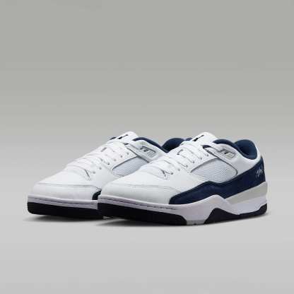 Jordan Flight Court Schuh (Herren) – Weiß/Light Smoke Grey/Obsidian/College Navy