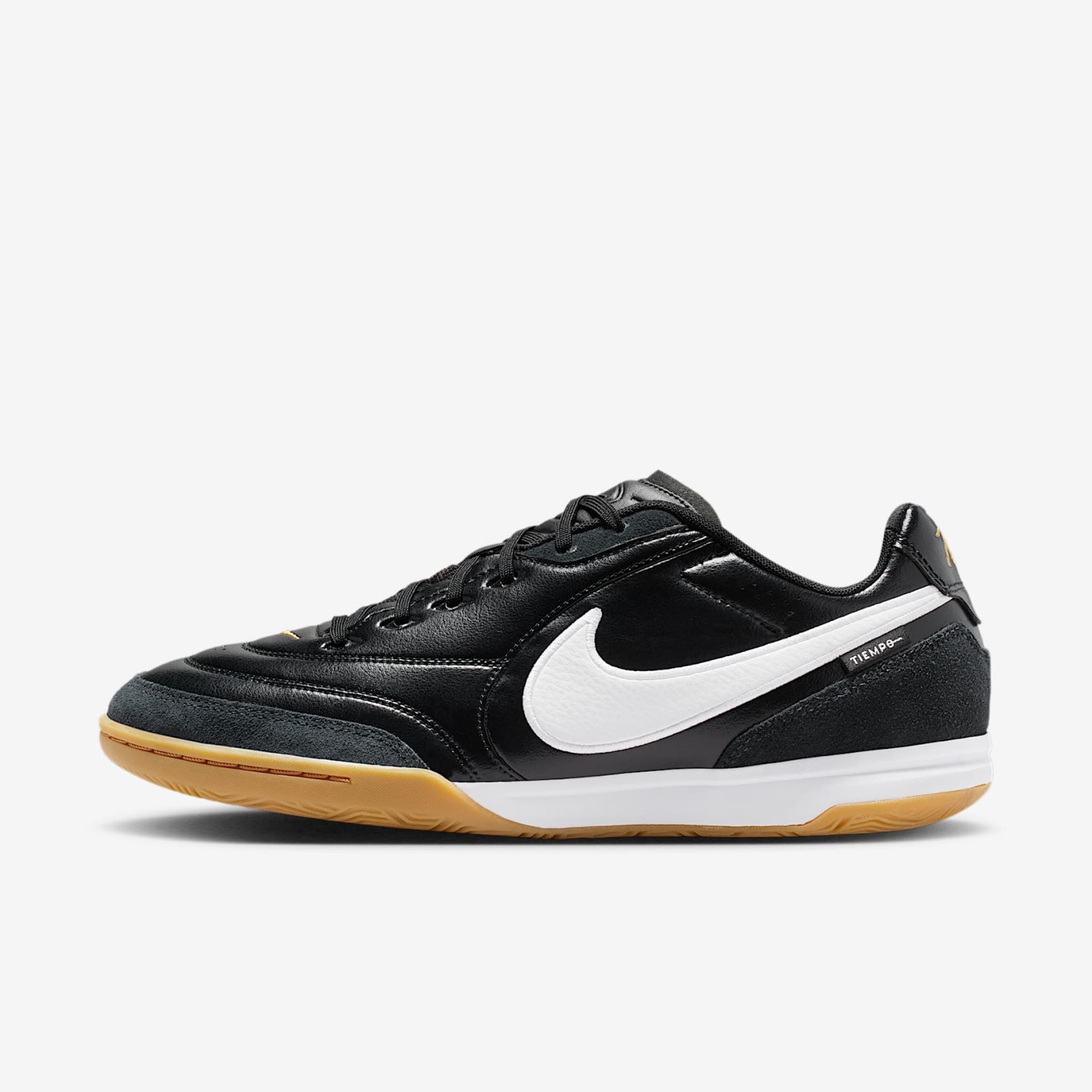 Nike Tiempo Streetgato Low-Top-Fußballschuh für Hallen- und Hartplätze – Schwarz/Weiß