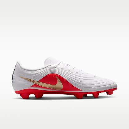 Nike Tiempo Maestro Club Low-Top-Fußballschuh für verschiedene Böden – Weiß/Bright Crimson/Blur