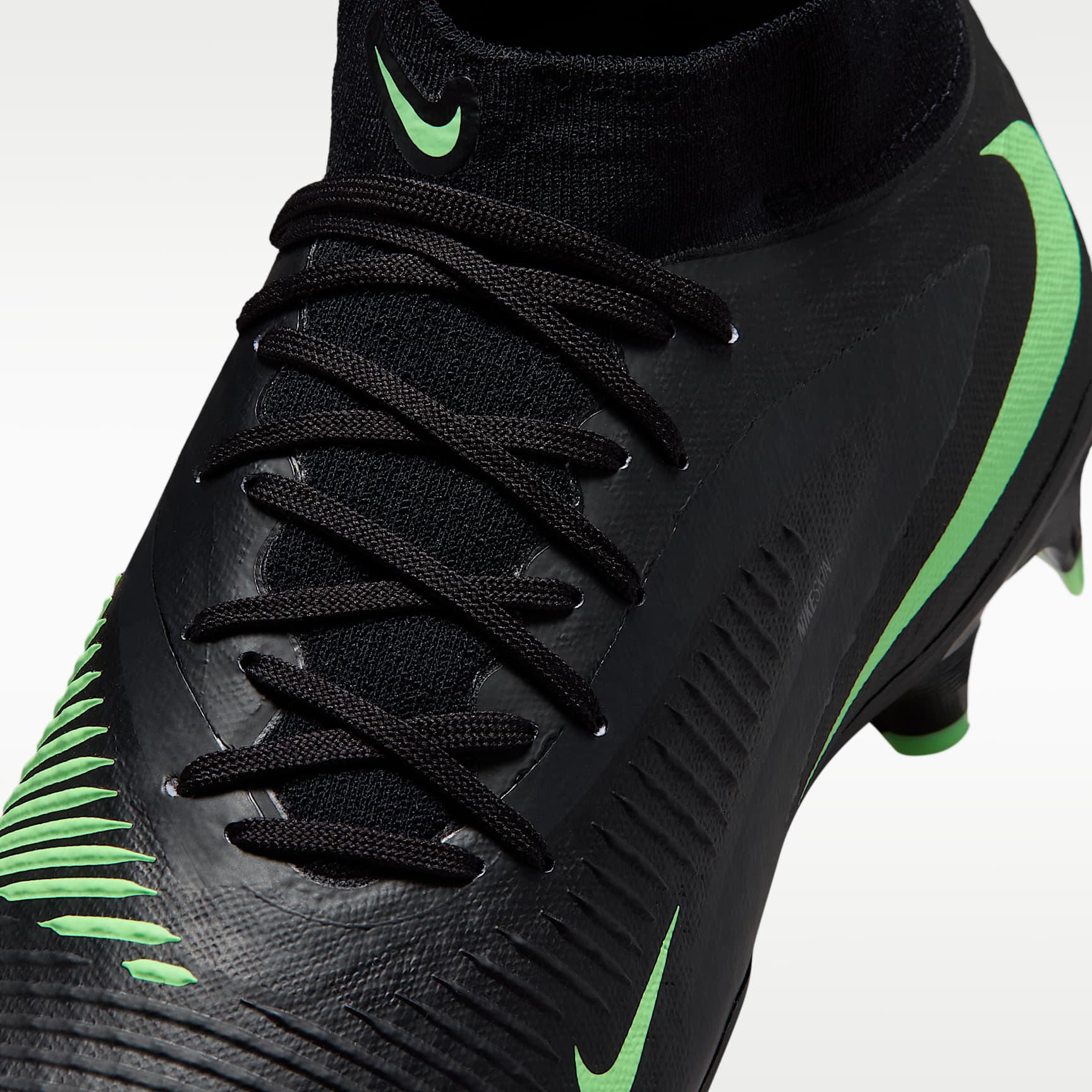 Nike Phantom 6 High Academy Fußballschuh für verschiedene Böden – Schwarz/Schwarz/Illusion Green