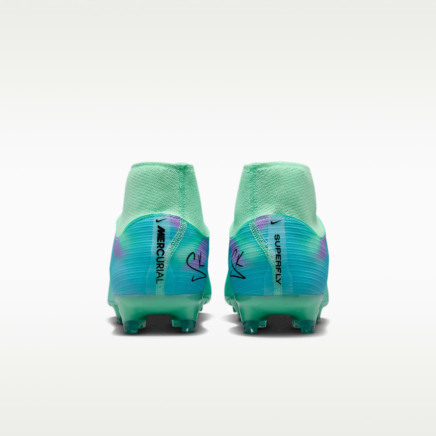Nike Mercurial Superfly 11 Academy „Sam Kerr“ High-Top-Fußballschuh für verschiedene Böden – Green Glow/Fuchsia Dream/Lagoon Pulse/Schwarz