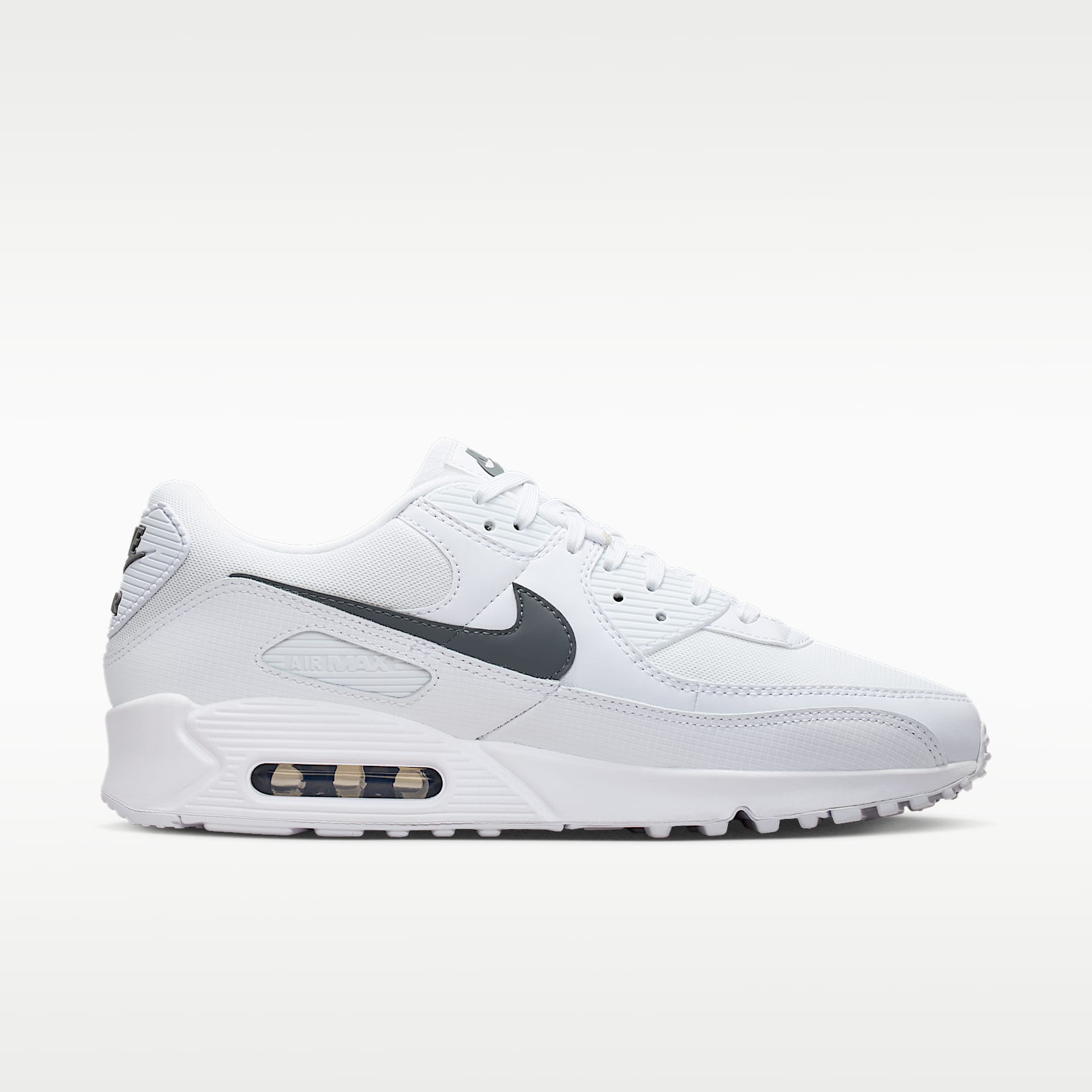Nike Air Max 90 Schuh (Herren) – Weiß/Weiß/Smoke Grey
