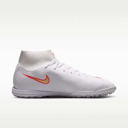 Nike Mercurial Superfly 11 Academy High-Top-Fußballschuh für Turf – Weiß/Bright Crimson/Blur
