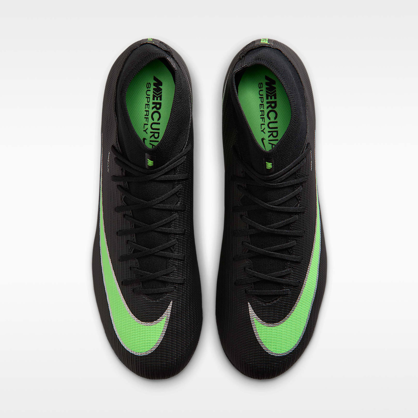 Nike Mercurial Superfly 11 Academy High-Top-Fußballschuh für Kunstrasen – Schwarz/Schwarz/Illusion Green