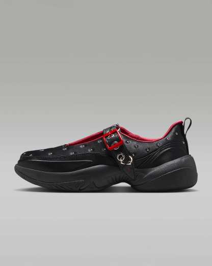 Jordan Pointe Schuh (Damen) – Weiß/Schwarz/Metallic Silver/University Red