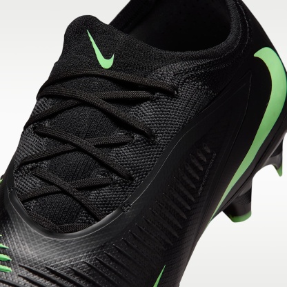 Nike Phantom 6 Low Pro Fußballschuh für normalen Rasen – Schwarz/Schwarz/Illusion Green