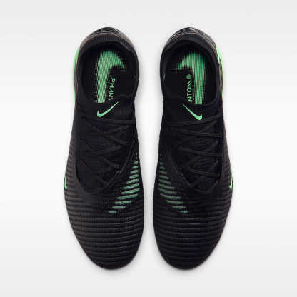 Nike Phantom 6 Low Elite Fußballschuh für weichen Rasen – Schwarz/Schwarz/Illusion Green