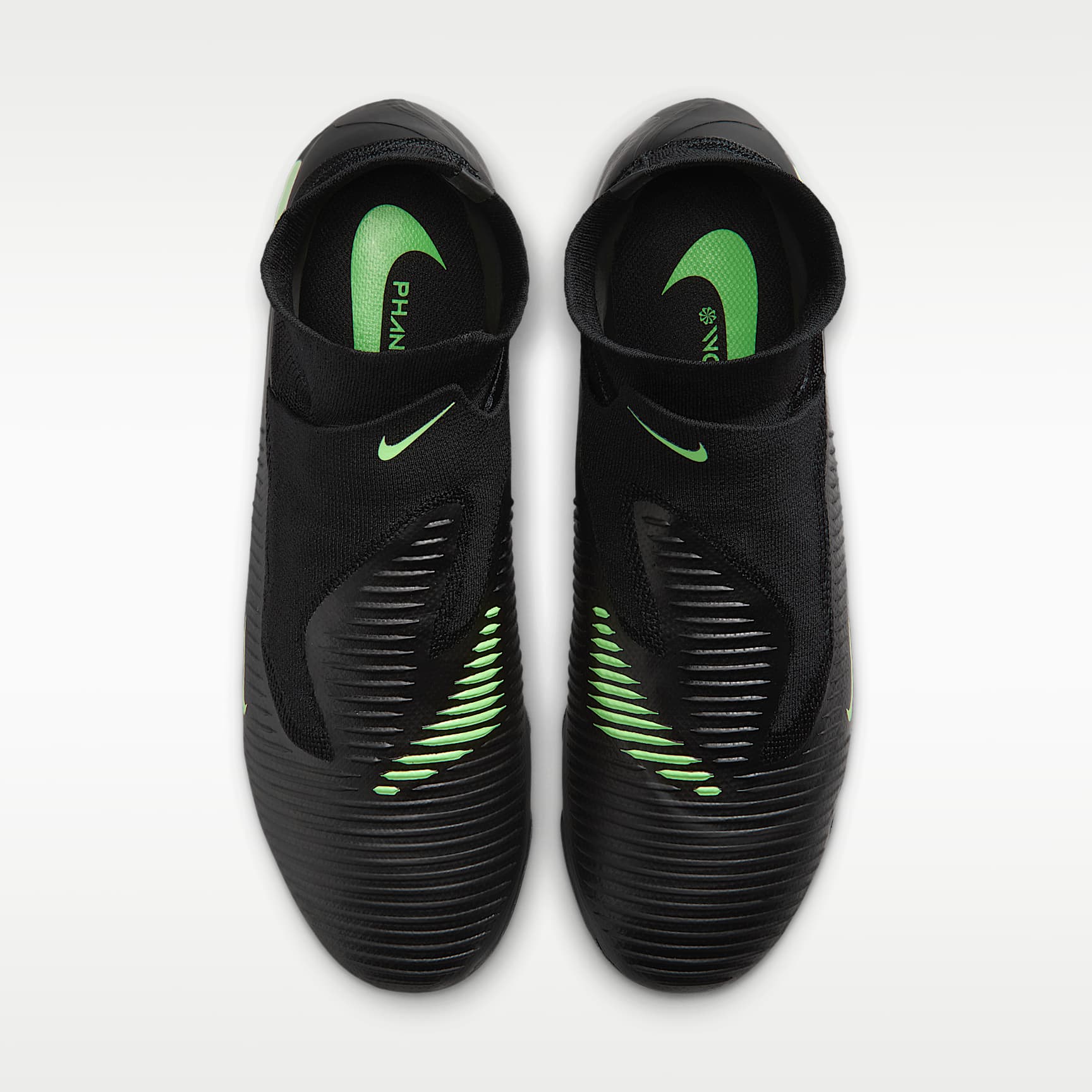 Nike Phantom 6 High Pro Fußballschuh für normalen Rasen – Schwarz/Schwarz/Illusion Green