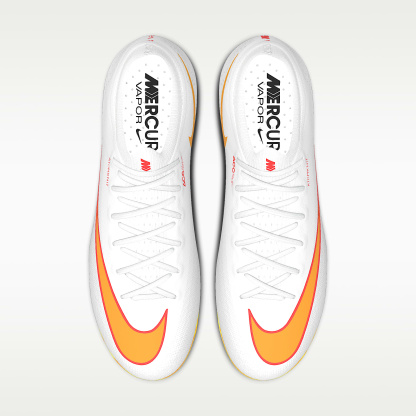 Nike Mercurial Vapor 17 Elite By You personalisierbarer Low-Top-Fußballschuh für normalen Rasen – Bright Crimson/Weiß [9274715451]