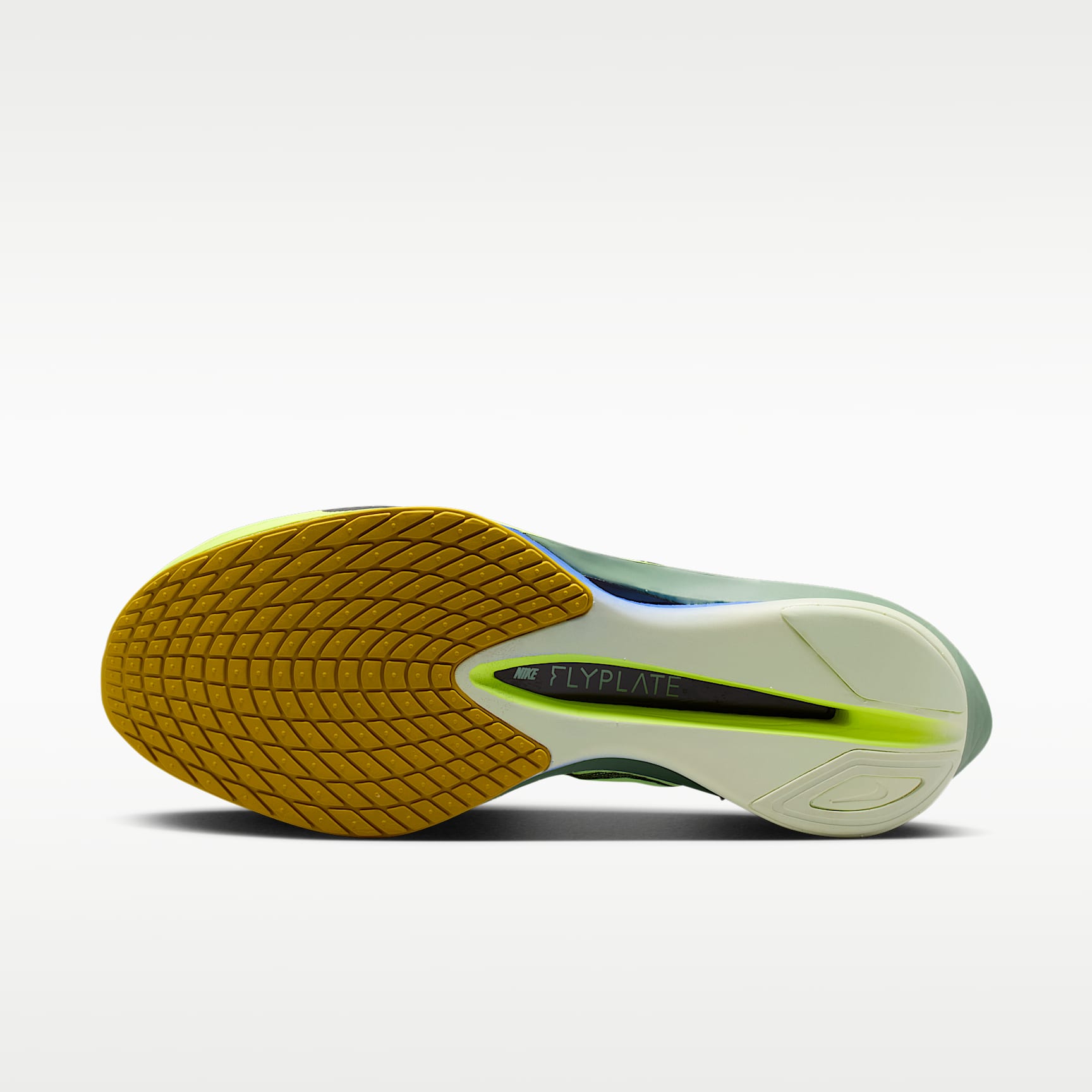 Nike Vaporfly 4 Straßenlaufschuh für Wettkämpfe (Herren) – Barely Green/Volt Tint/Sapphire/Black Spruce