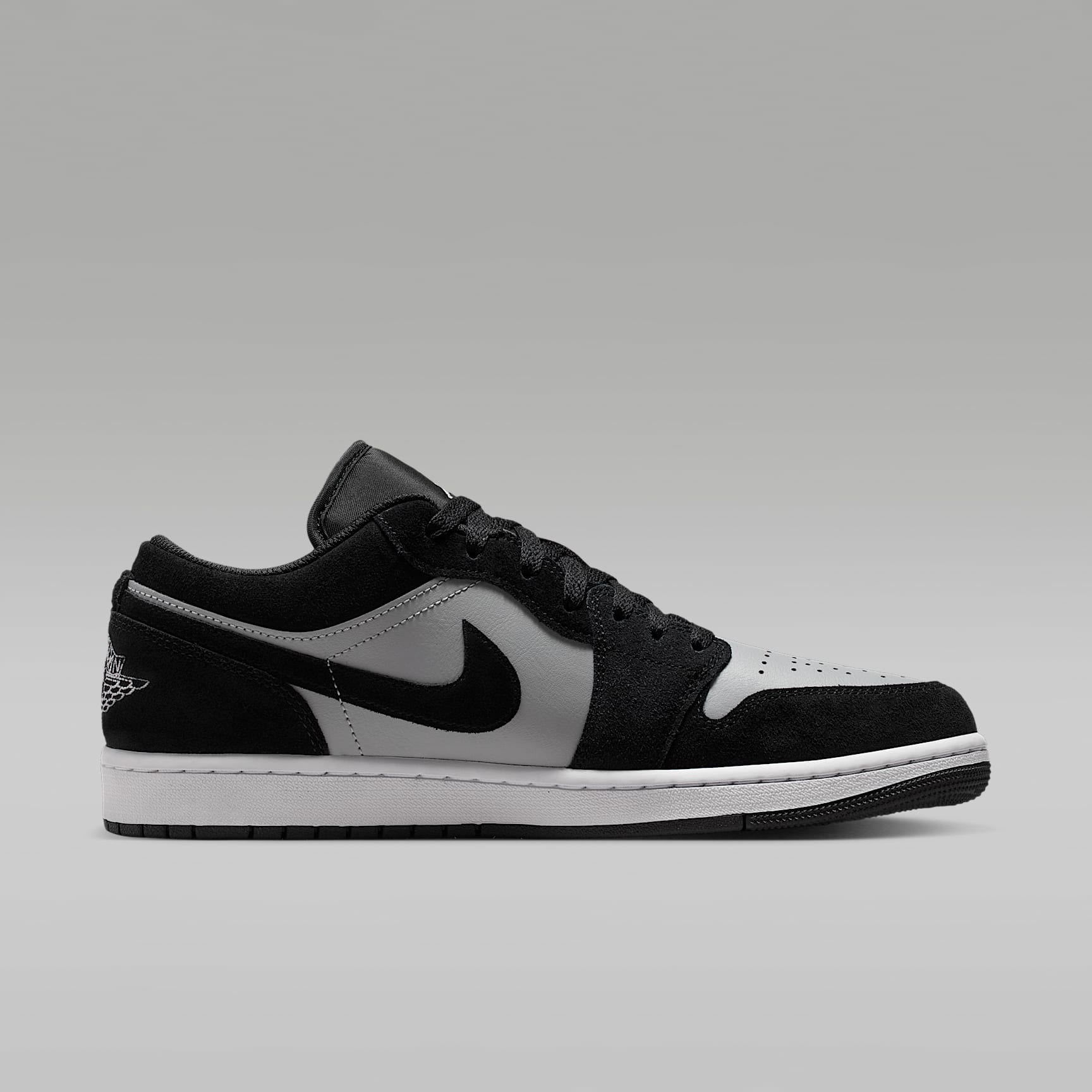 Air Jordan 1 Low Herrenschuh – Schwarz/Light Smoke Grey/Weiß