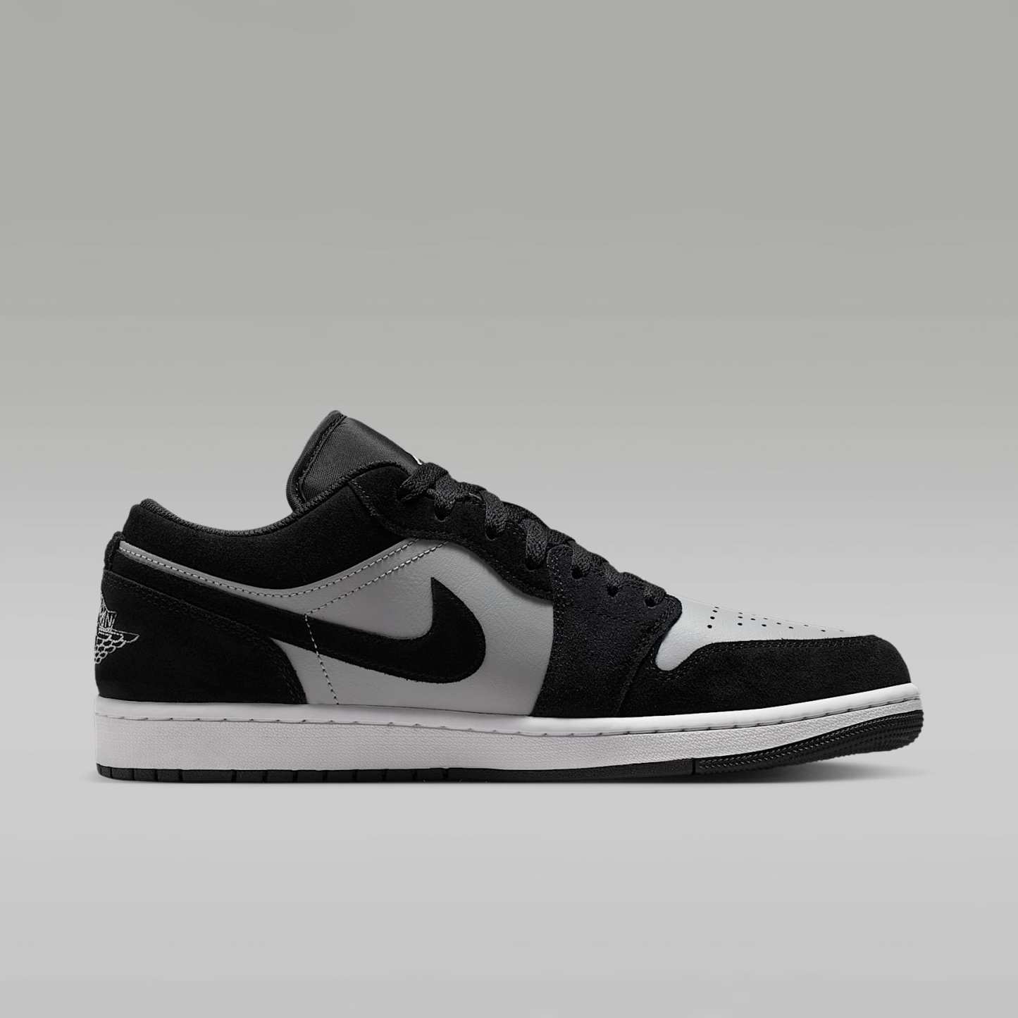 Air Jordan 1 Low Herrenschuh – Schwarz/Light Smoke Grey/Weiß