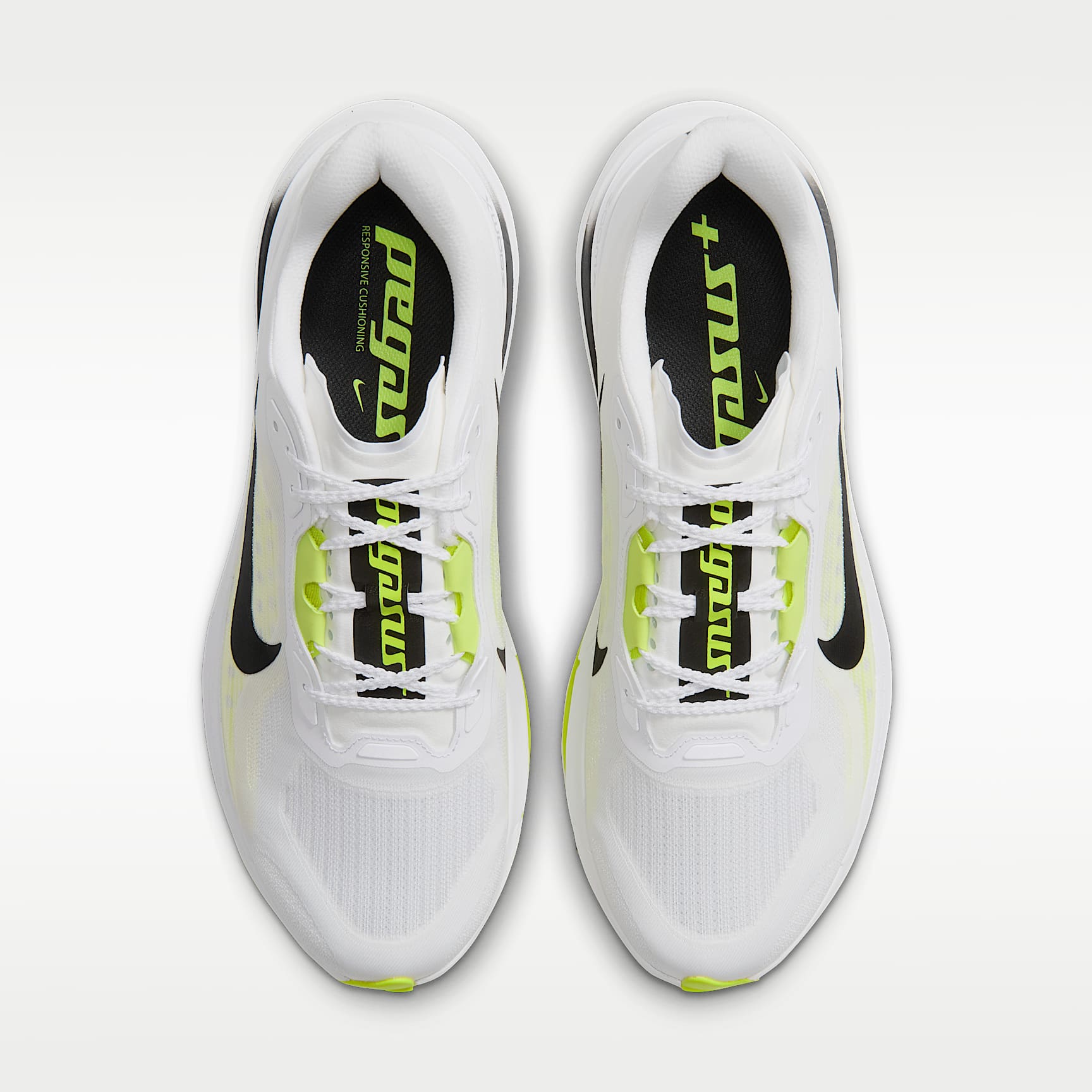 Nike Pegasus Plus 2 Straßenlaufschuh (Herren) – Weiß/Lemon Venom/Schwarz