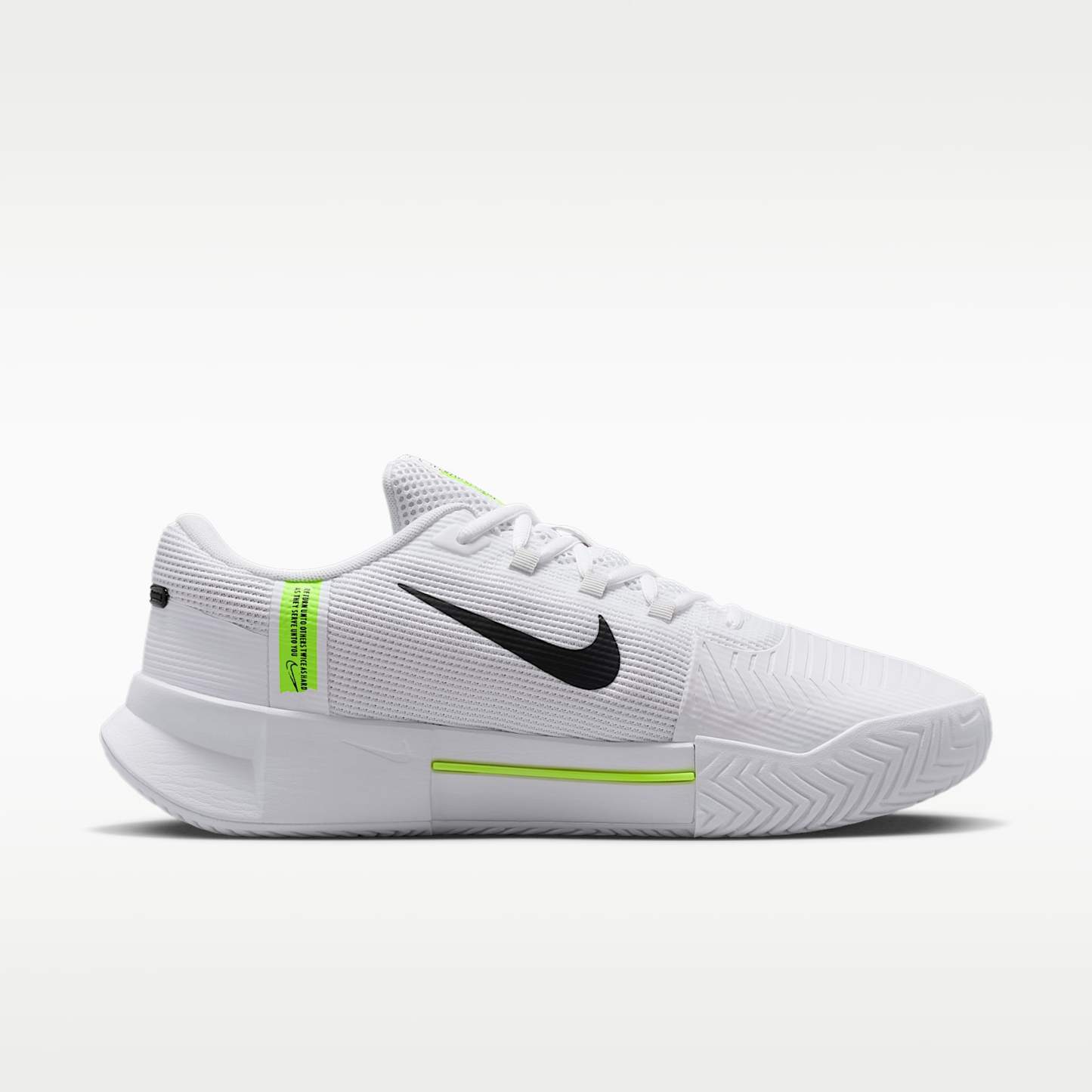 Nike GP Challenge 1.5 Hartplatz-Tennisschuh (Herren) – Weiß/Pure Platinum/Volt/Schwarz