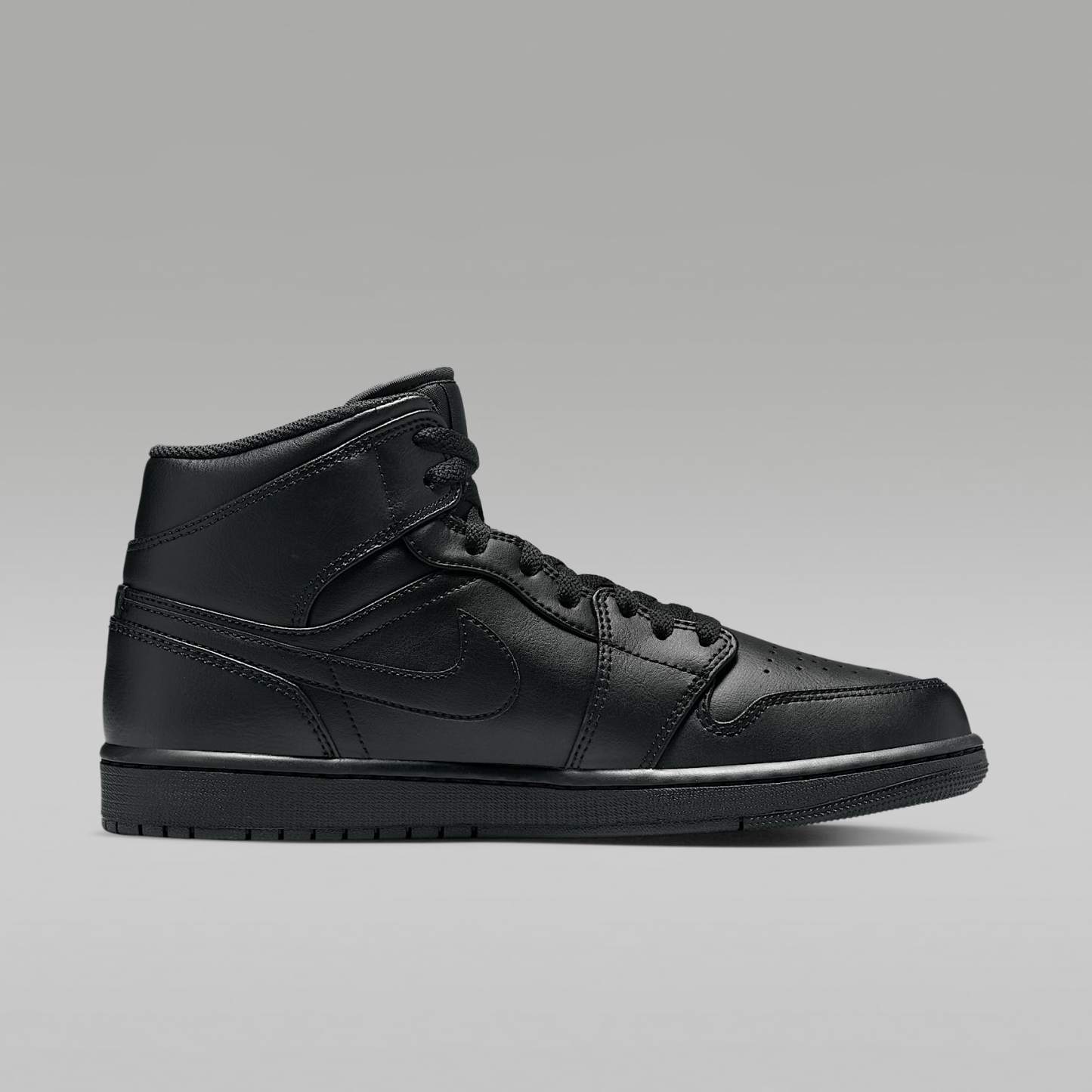 Air Jordan 1 Mid Schuh (Herren) – Schwarz/Schwarz/Schwarz