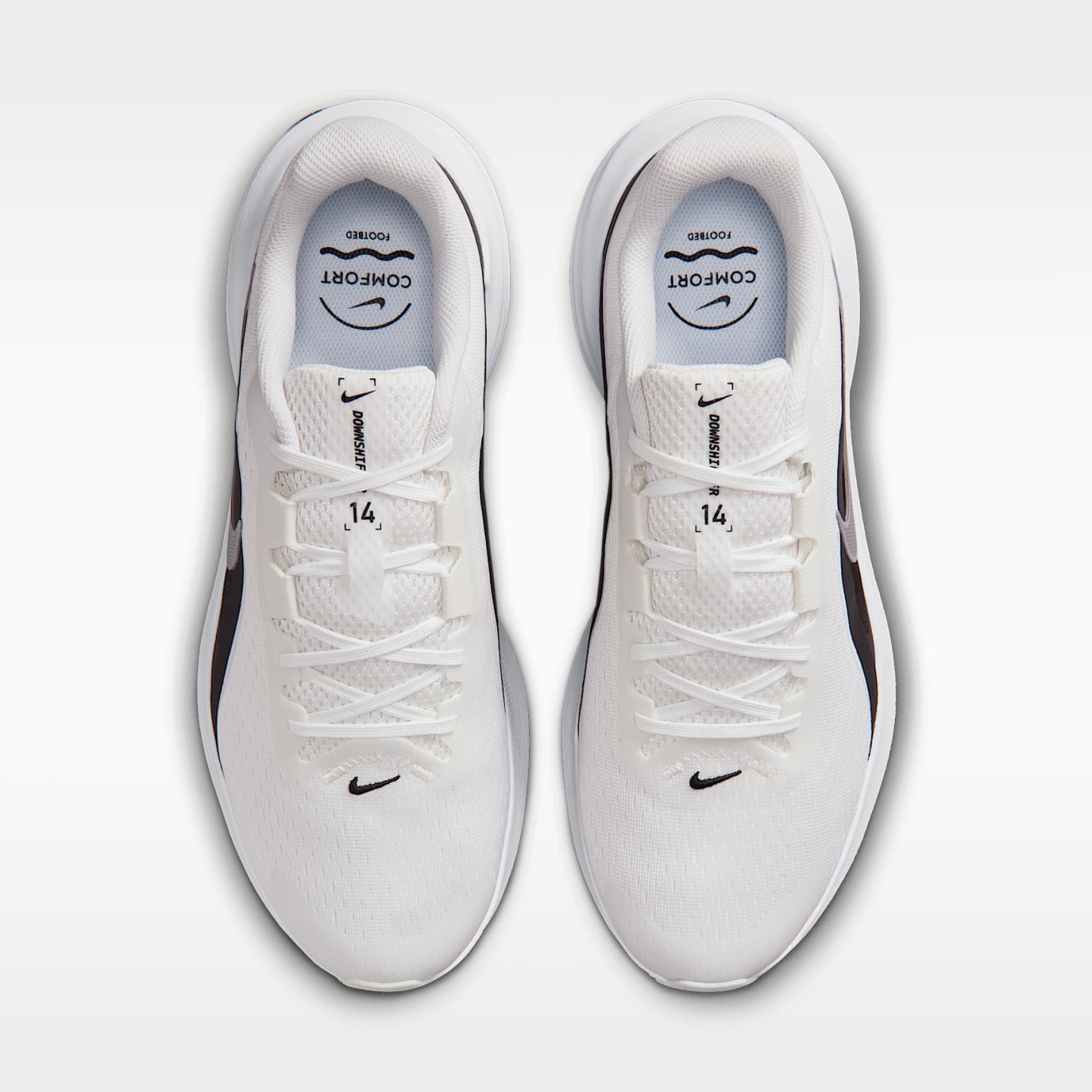 Nike Downshifter 14 Straßenlaufschuh (Herren) – Summit White/Schwarz/Weiß/Metallic Silver