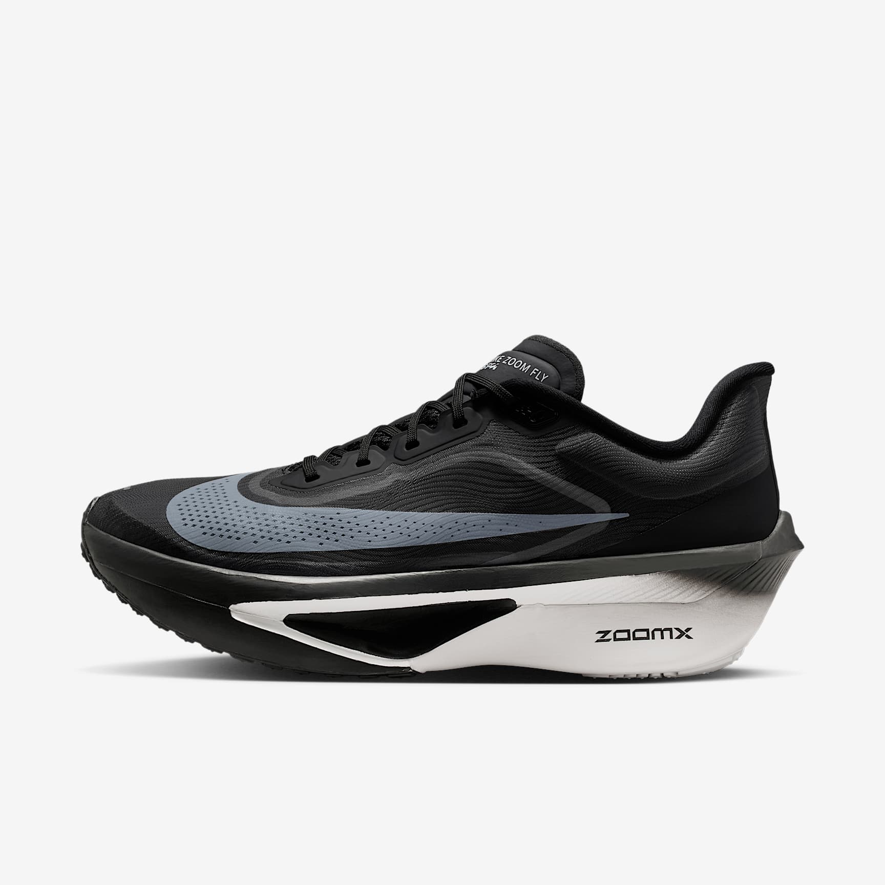 Nike Zoom Fly 6 Straßenlaufschuh für Wettkämpfe (Herren) – Schwarz/Light Smoke Grey/Weiß