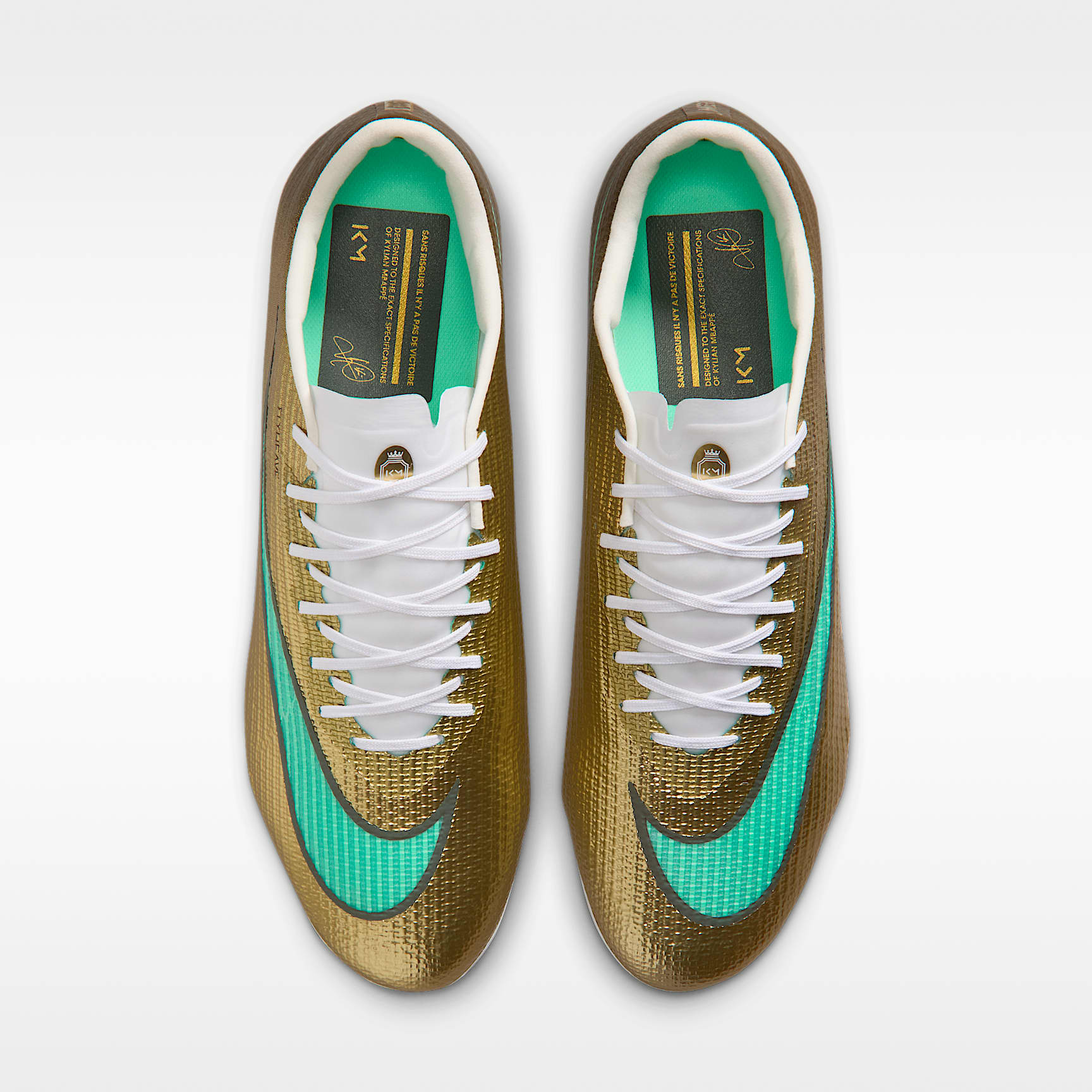 Nike Mercurial Superfly 11 Pro „Kylian Mbappé“ Low-Top-Fußballschuh für Kunstrasen – Metallic Gold/Green Glow