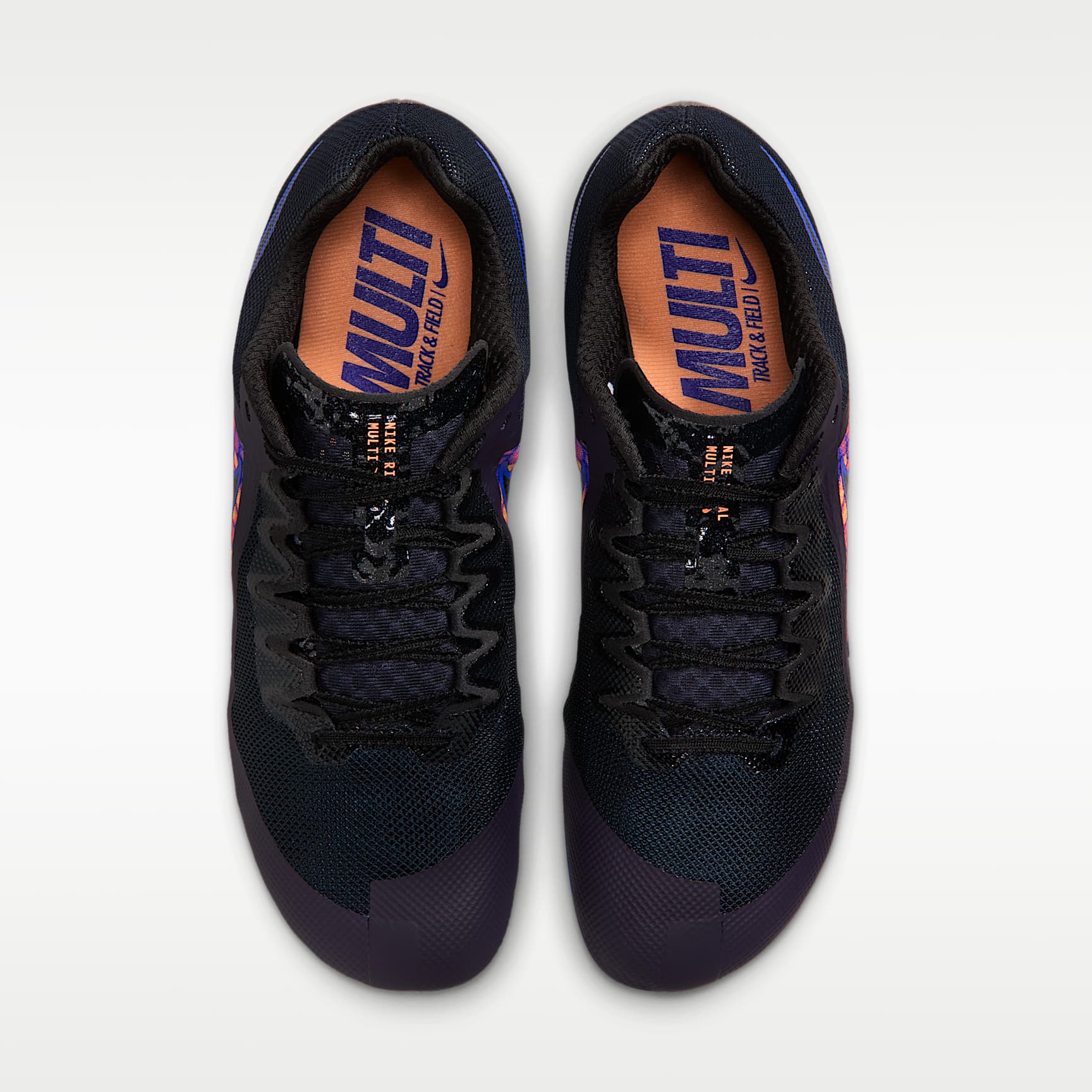 Nike Zoom Rival Multi Glam Mehrkampf-Leichtathletik-Spikes – Dark Obsidian/Orange Pulse/Indigo Burst/Schwarz