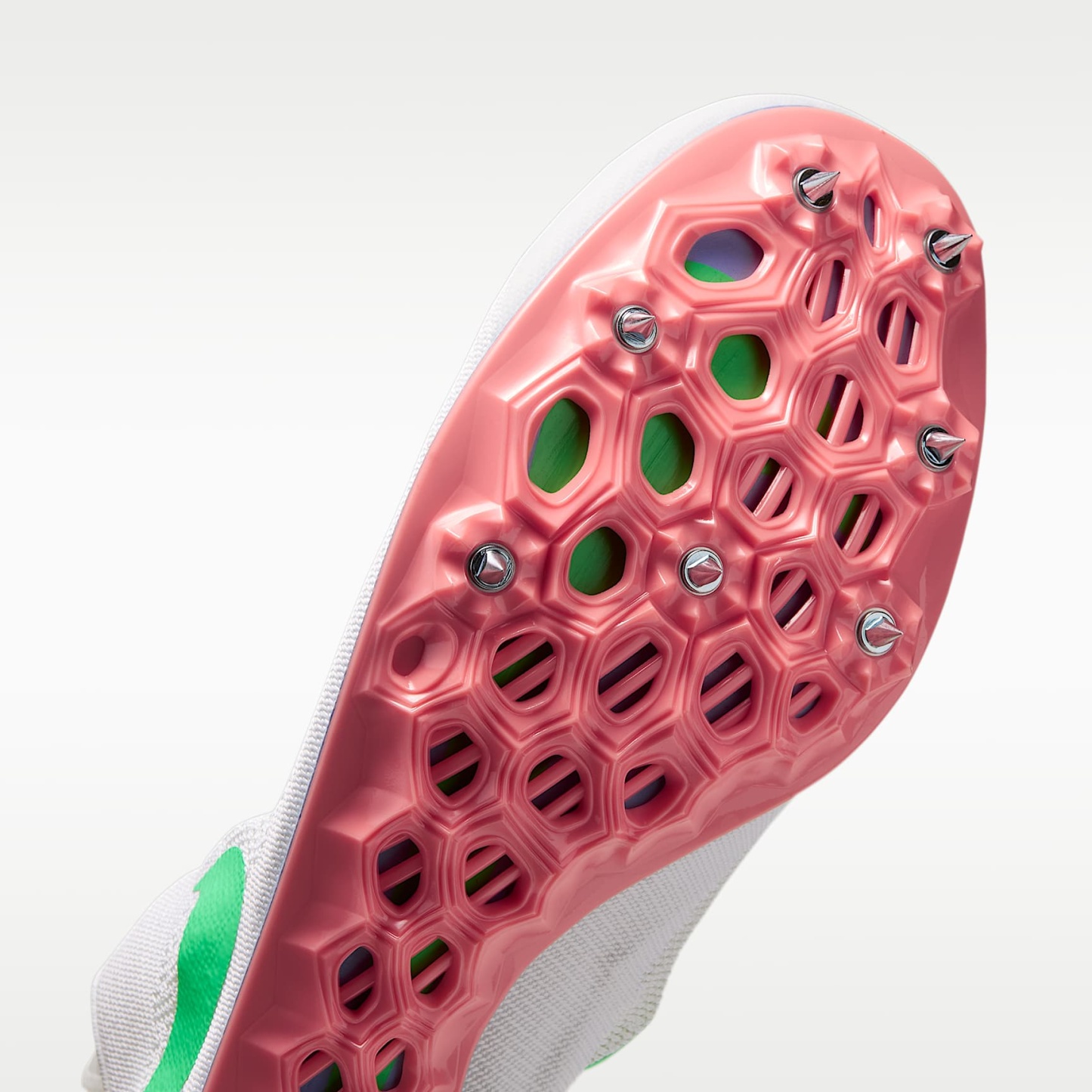Nike Zoom Ja Fly 4 Laufspikes für Sprints – Summit White/Aluminum/Atomic Pink/Electro Green