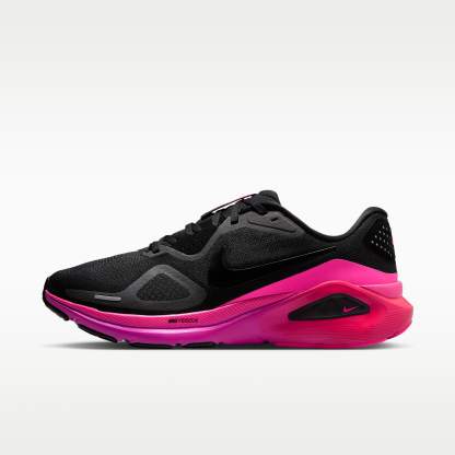 Nike Structure 26 Straßenlaufschuh (Damen) – Schwarz/Hyper Pink/Laser Crimson/Schwarz