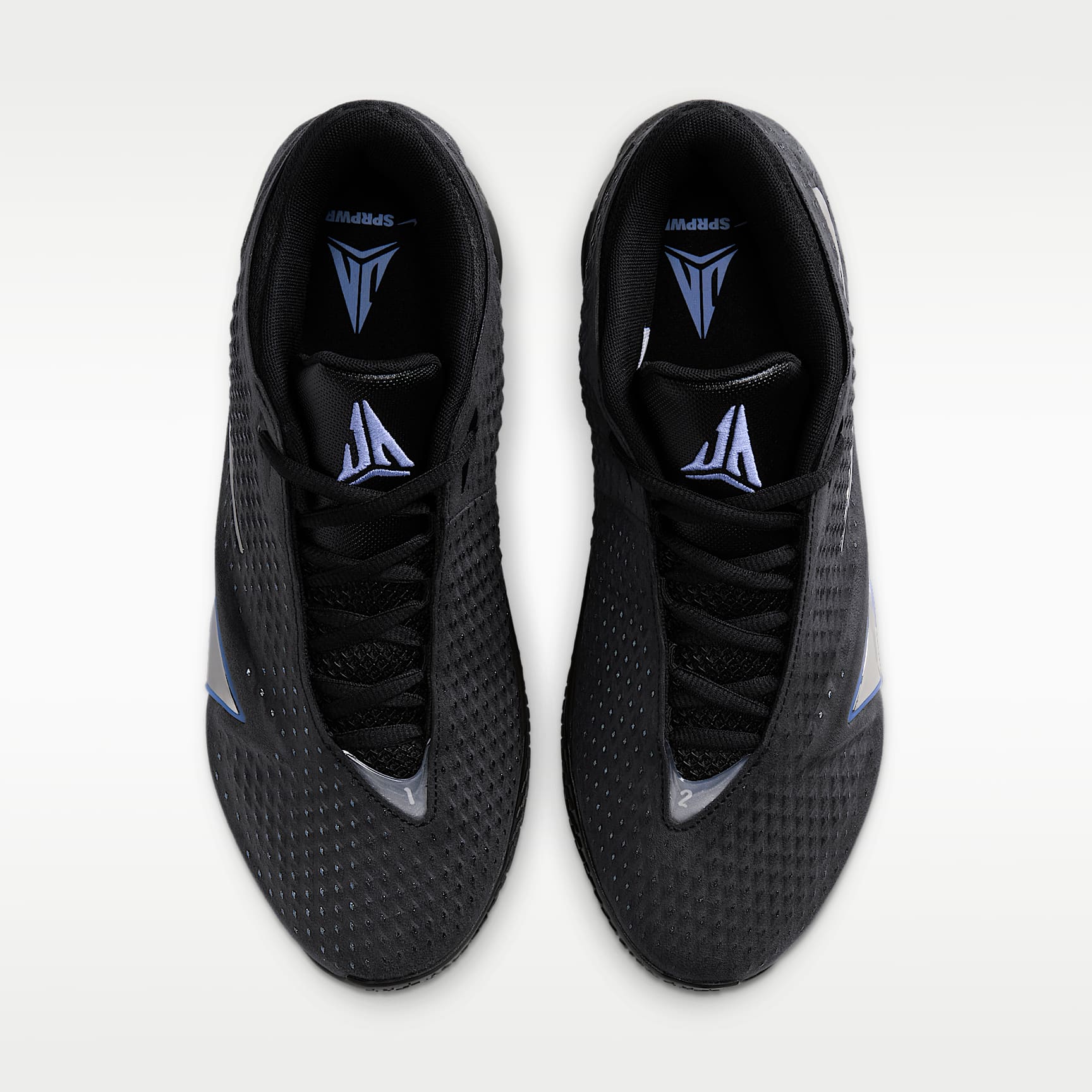 JA 4 "Nightmare" Basketballschuhe – Schwarz/Cobalt Bliss/Dark Smoke Grey/Metallic Silver