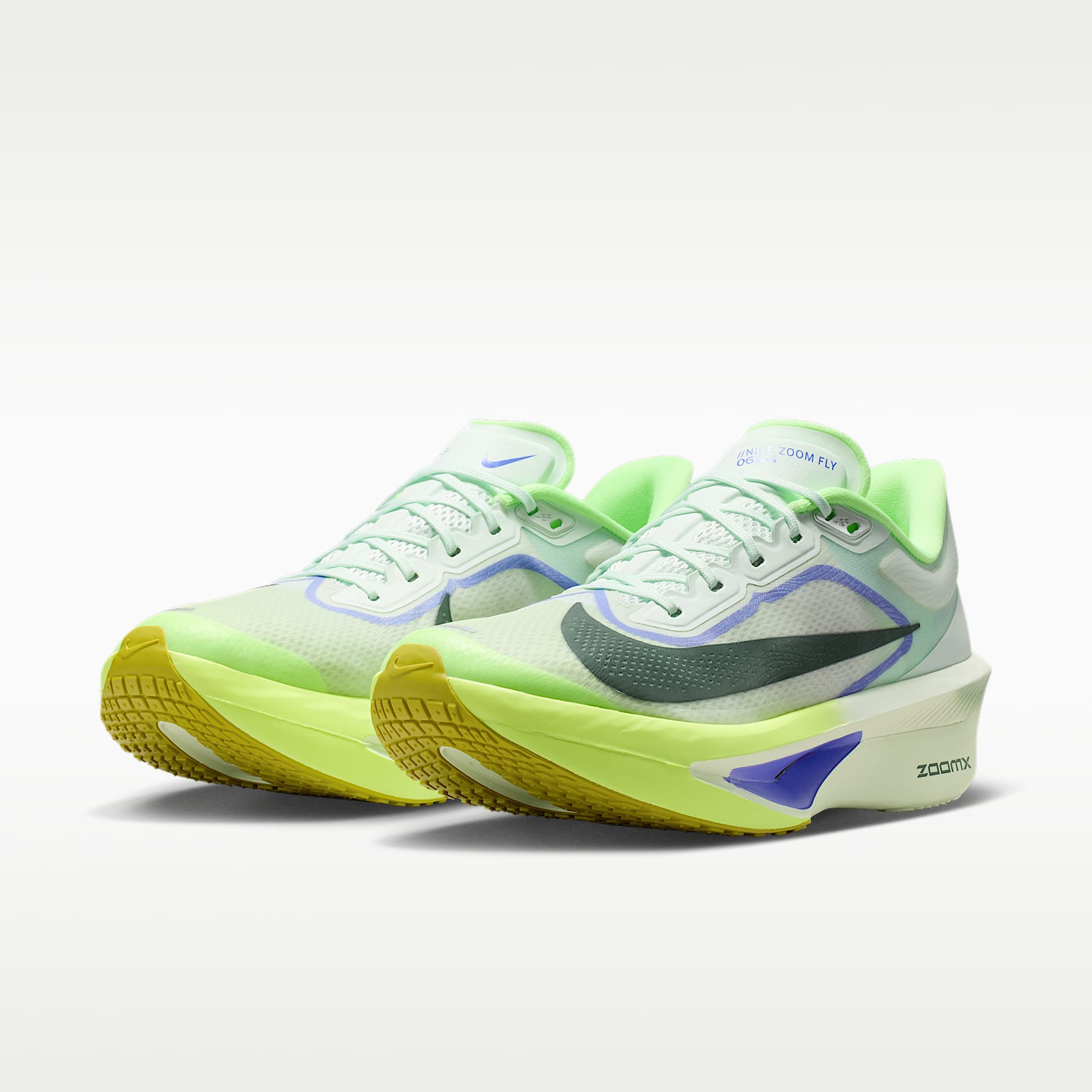 Nike Zoom Fly 6 Straßenlaufschuh für Wettkämpfe (Herren) – Barely Green/Volt Ice/Sapphire/Black Spruce