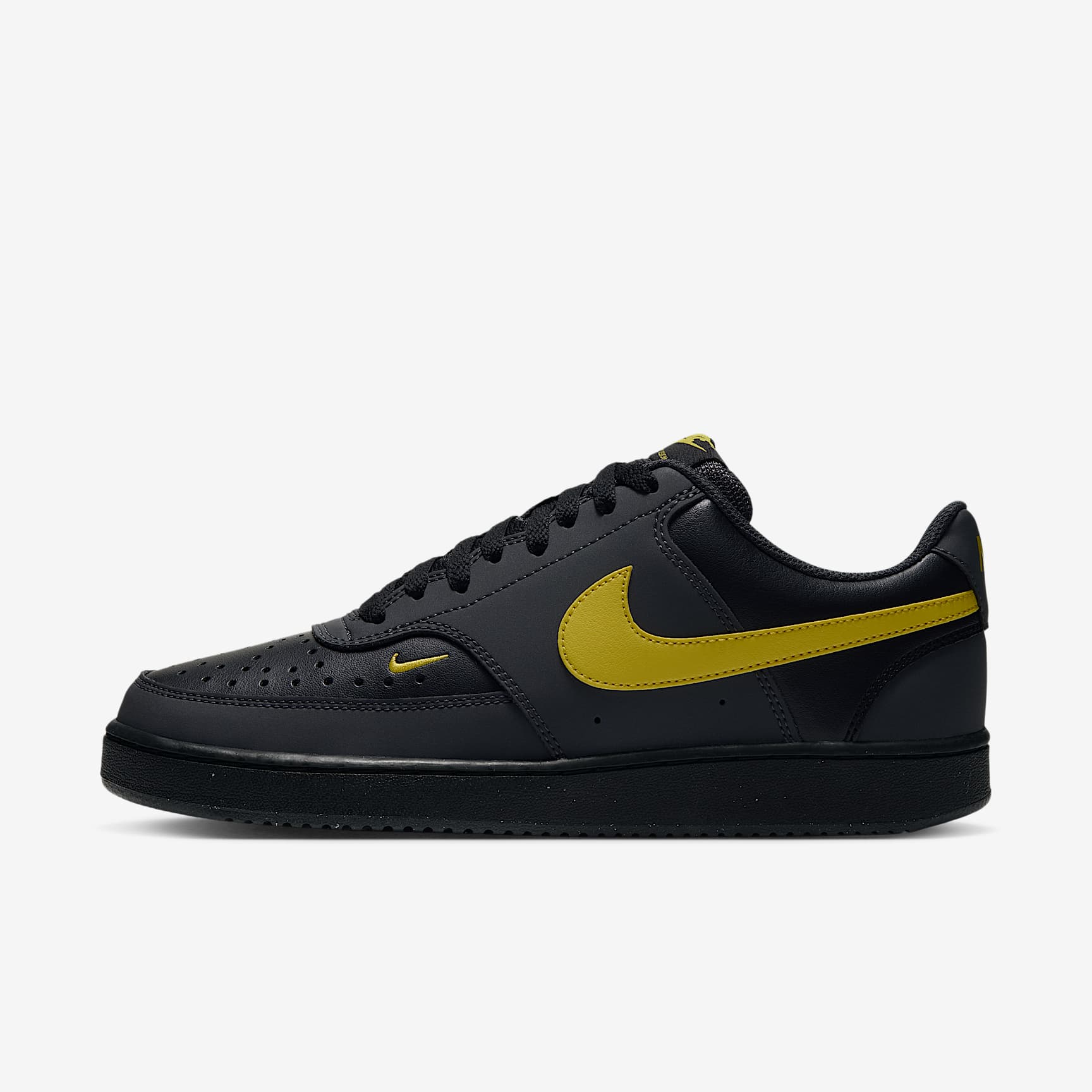 Nike Court Vision Low Herrenschuh – Dark Smoke Grey/Schwarz/Chrome Yellow