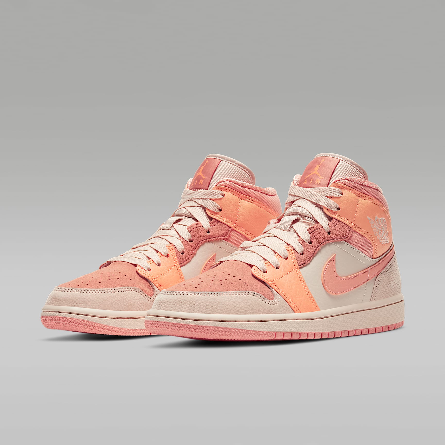 Air Jordan 1 Mid Damenschuh – Atomic Orange/Terra Blush/Shimmer/Apricot Agate
