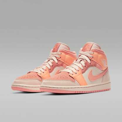 Air Jordan 1 Mid Damenschuh – Atomic Orange/Terra Blush/Shimmer/Apricot Agate