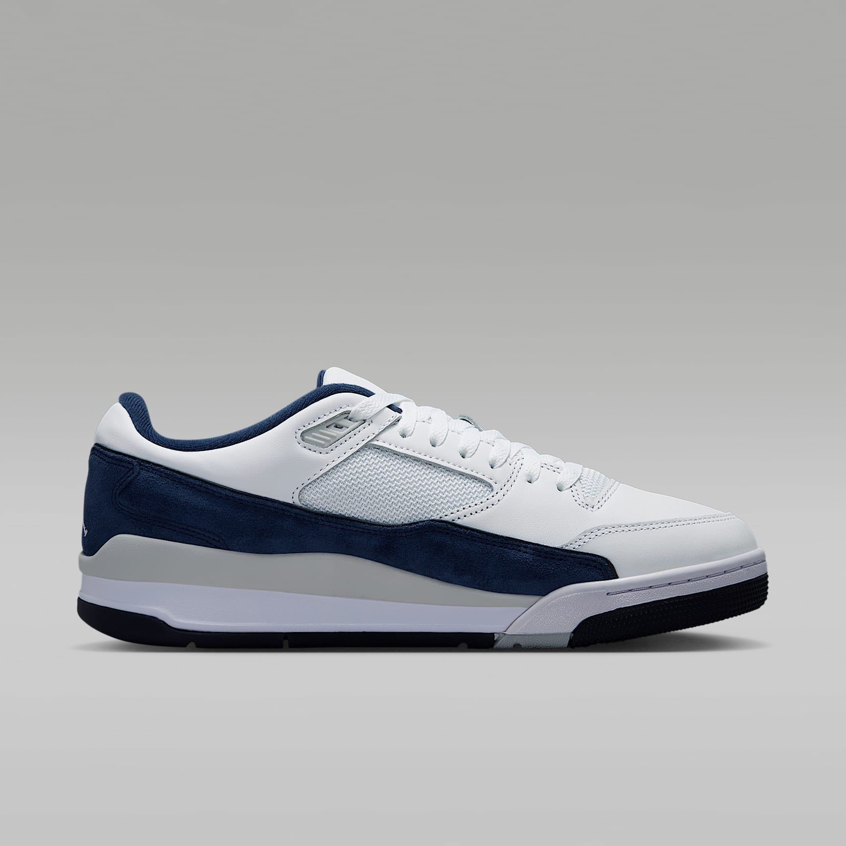 Jordan Flight Court Schuh (Herren) – Weiß/Light Smoke Grey/Obsidian/College Navy