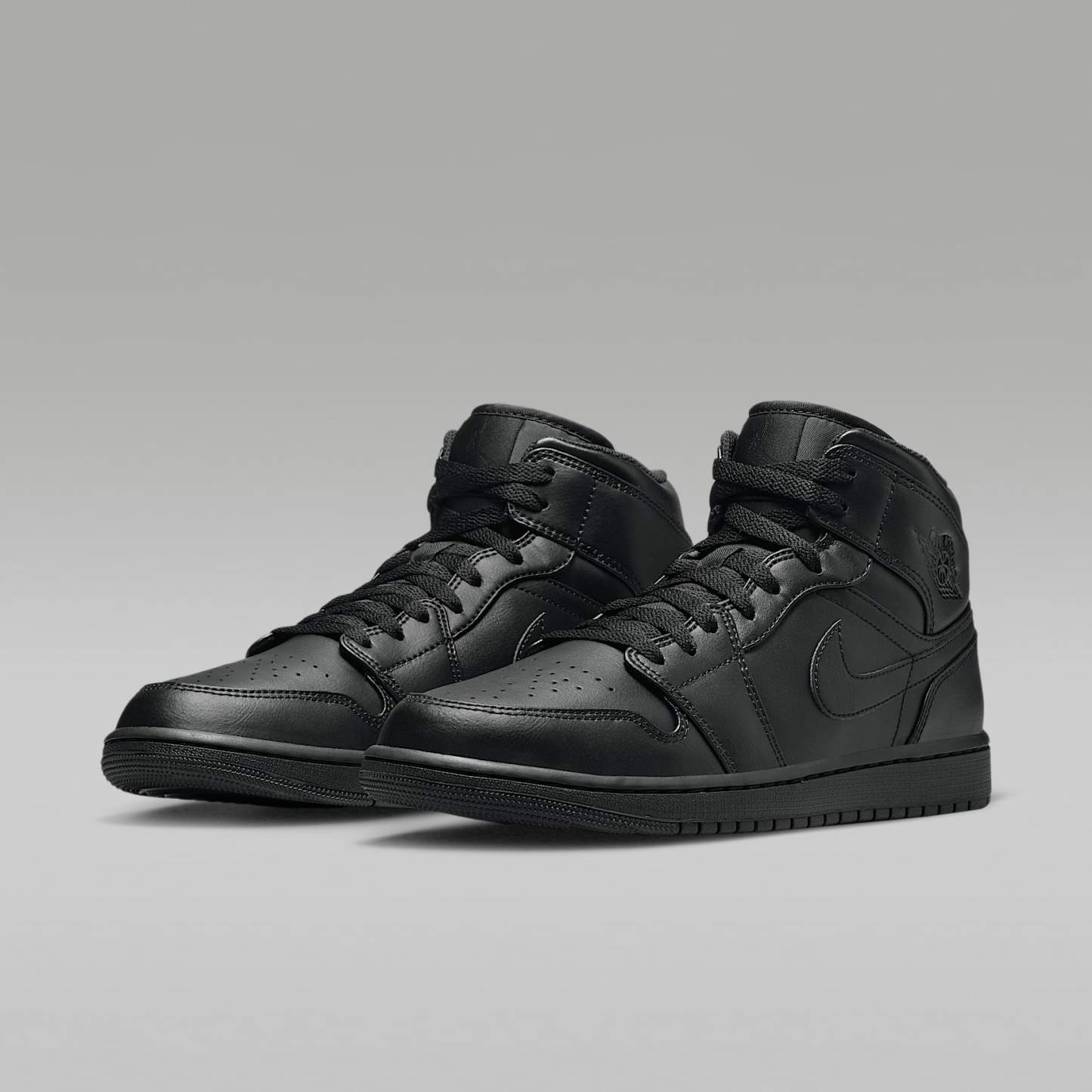 Air Jordan 1 Mid Schuh (Herren) – Schwarz/Schwarz/Schwarz