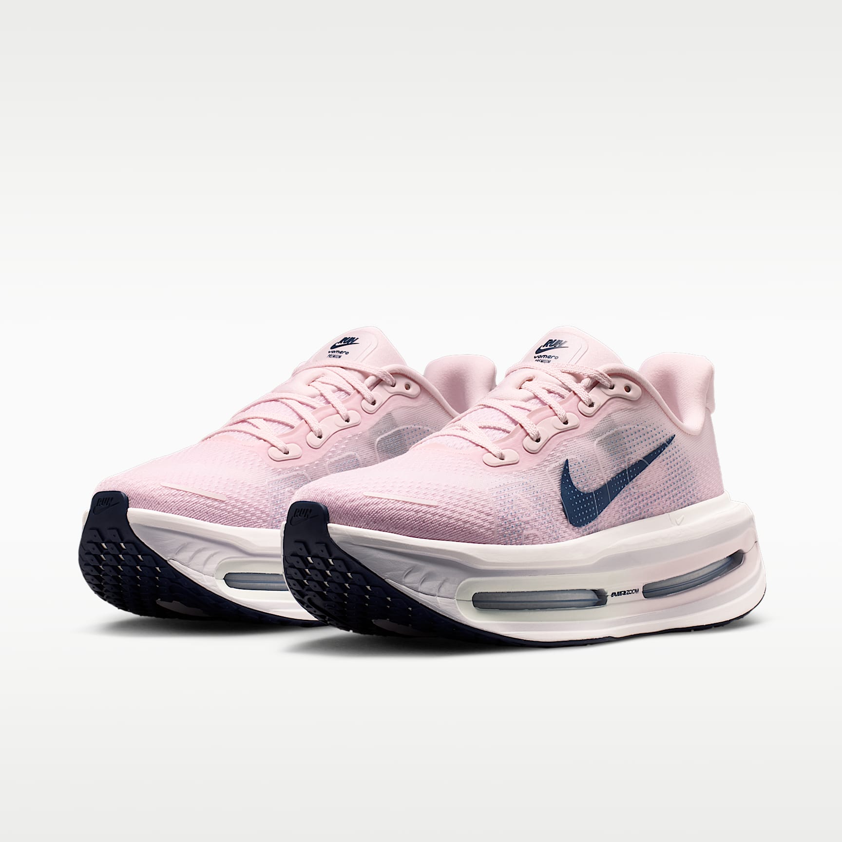 Nike Vomero Premium Straßenlaufschuh (Damen) – Pearl Pink/Weiß/Barely Green/Midnight Navy
