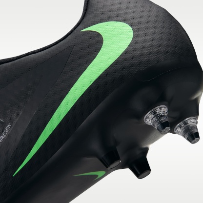 Nike Phantom 6 Low Academy Fußballschuh für weichen Rasen – Schwarz/Schwarz/Illusion Green
