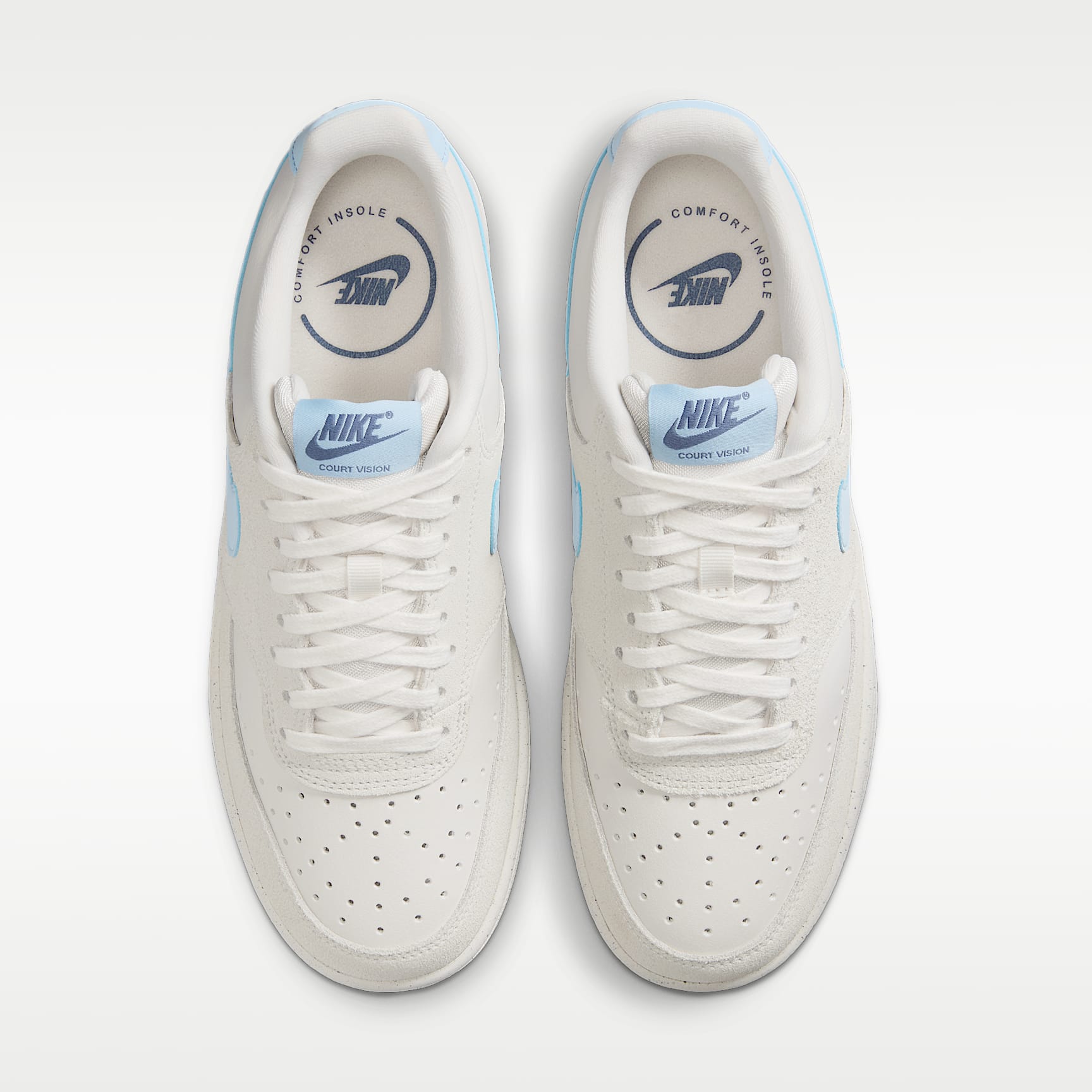 Nike Court Vision Low Schuh (Damen) – Phantom/Light Bone/Diffused Blue/Psychic Blue