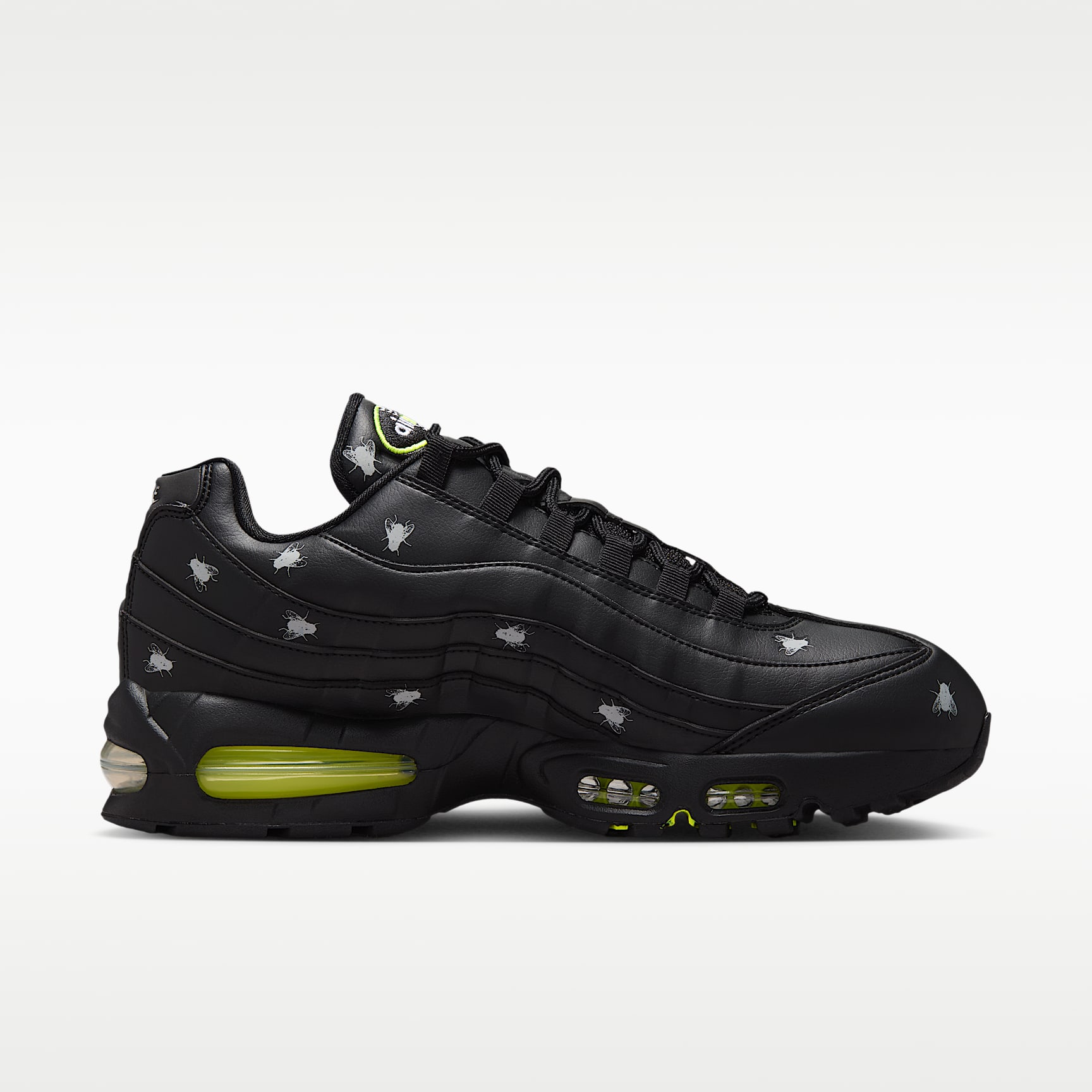 Nike Air Max 95 Premium Herrenschuh – Schwarz/Schwarz/Metallic Dark Grey/Neon Yellow