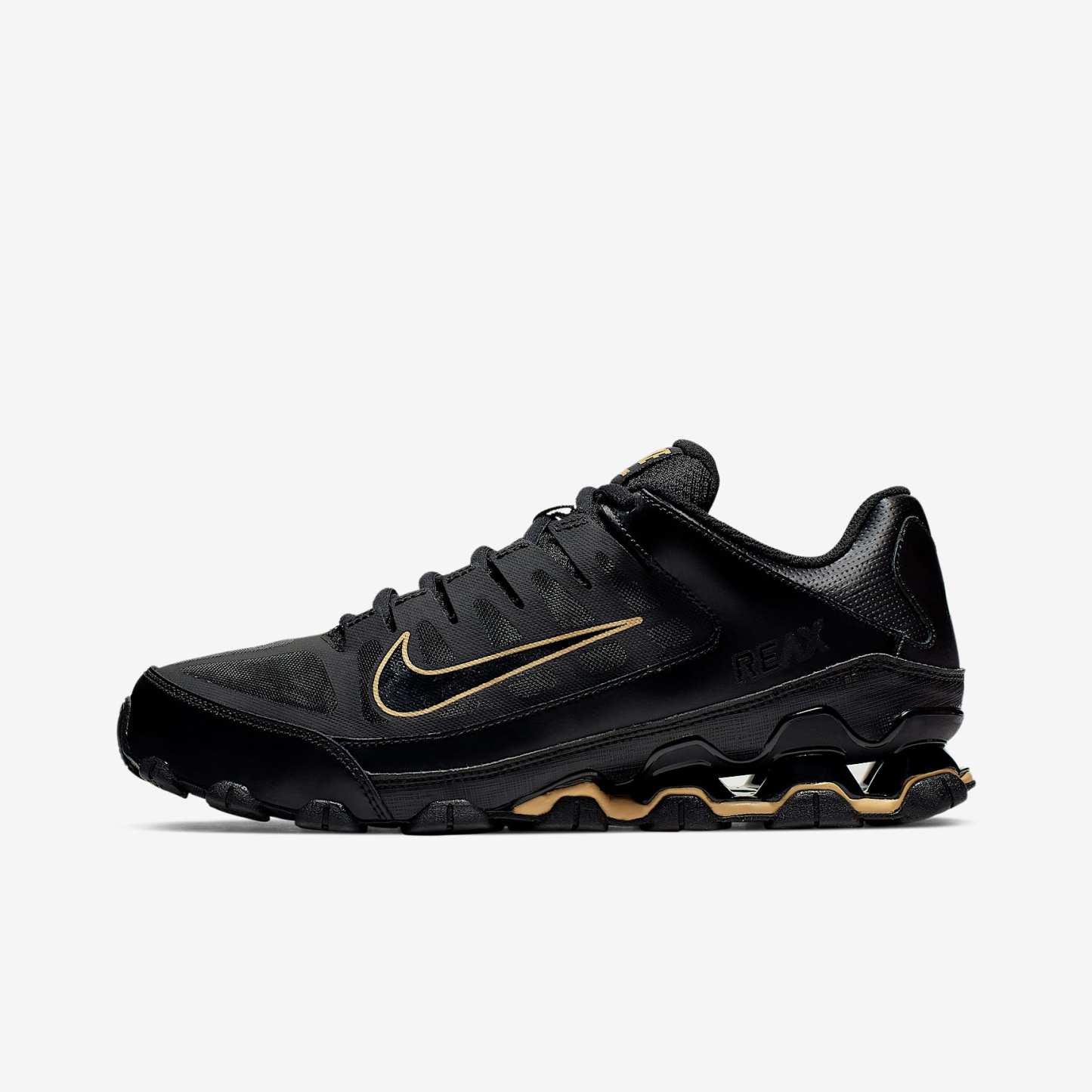 Nike Reax 8 TR Workout-Schuh für Herren – Schwarz/Schwarz/Metallic Gold