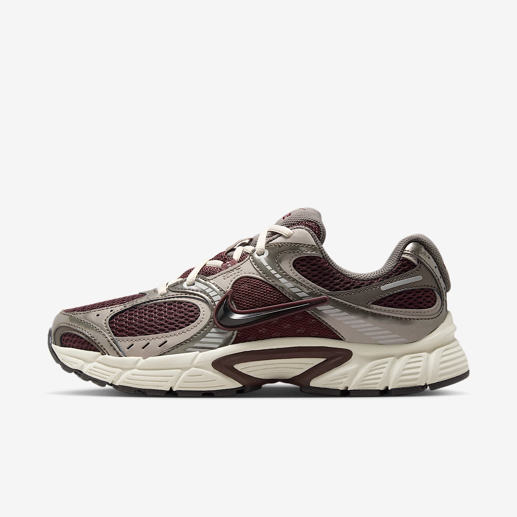 Nike V5 RNR Schuh mit reflektierenden Akzenten (Damen) – Burgundy Crush/College Grey/Light Orewood Brown/Schwarz