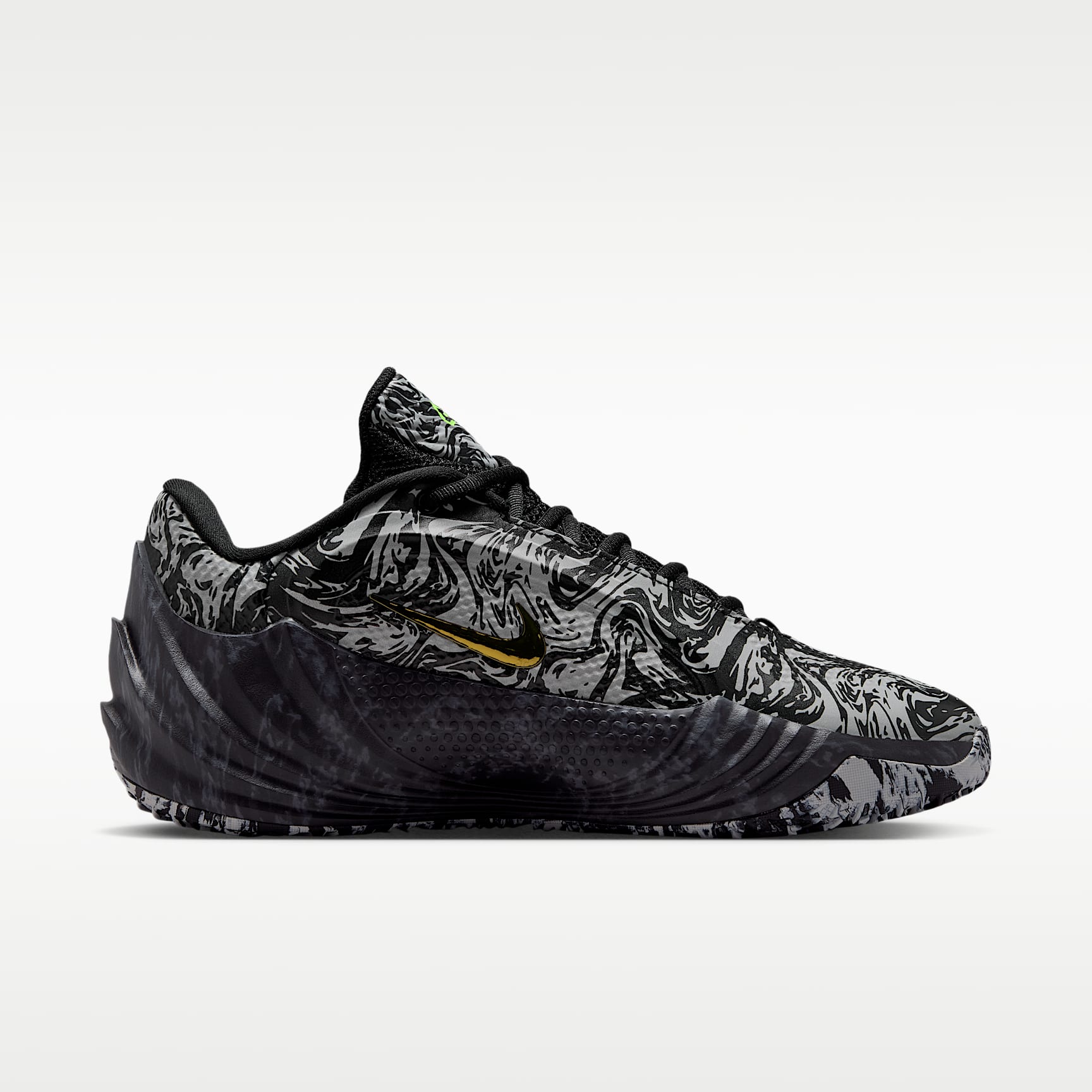Giannis Freak 8 "Etched in Stone" Basketballschuh – Schwarz/Light Smoke Grey/Volt
