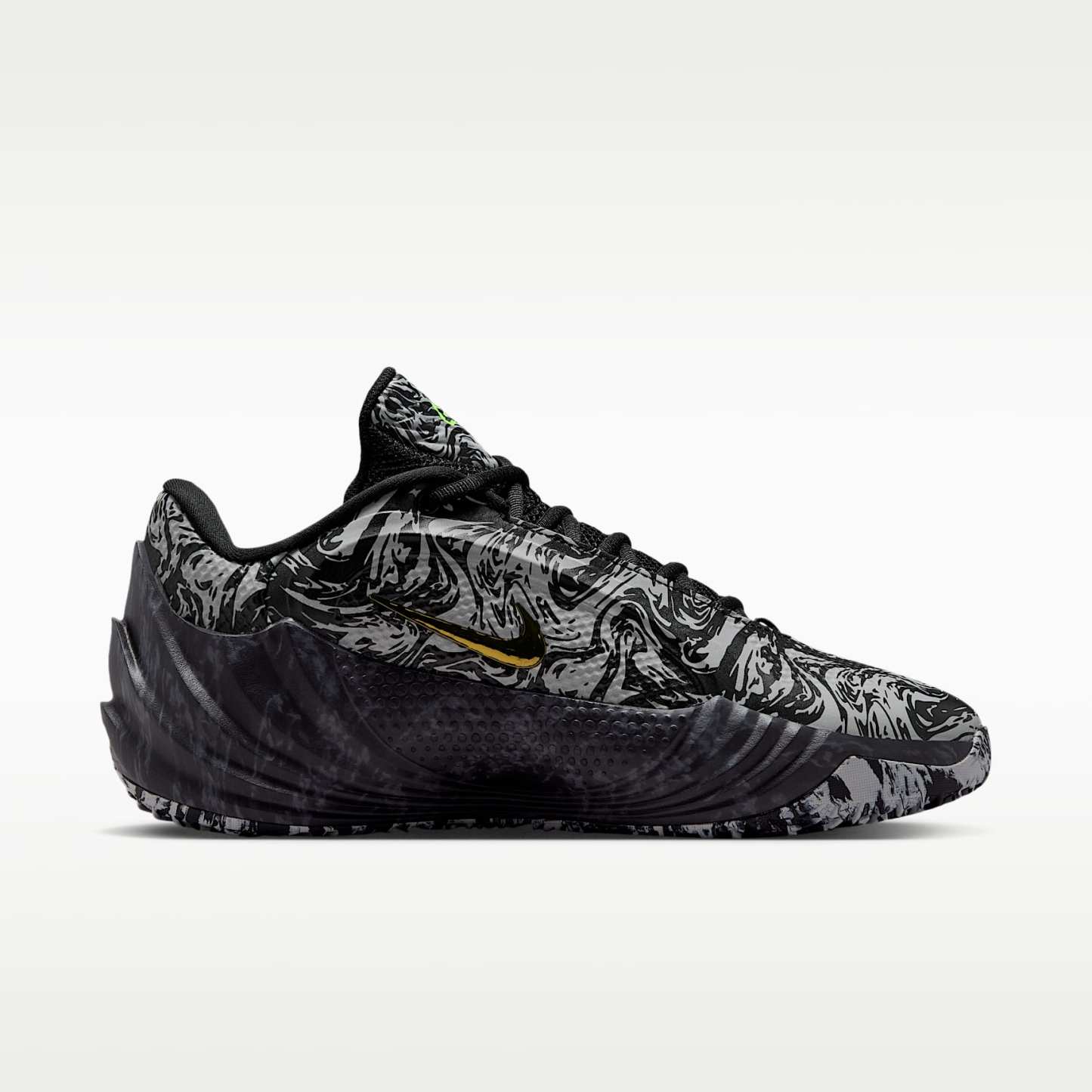 Giannis Freak 8 "Etched in Stone" Basketballschuh – Schwarz/Light Smoke Grey/Volt