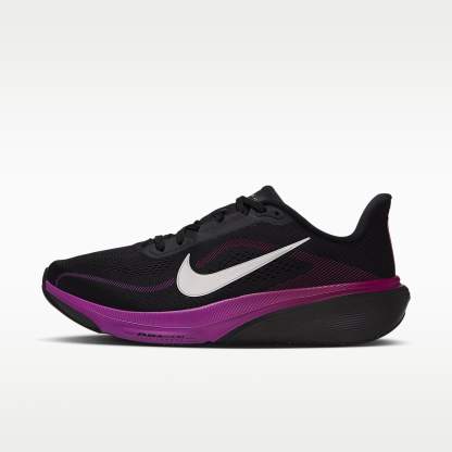 Nike Pegasus 42 Straßenlaufschuh (Damen) – Schwarz/Vivid Purple/True Berry/Metallic Silver