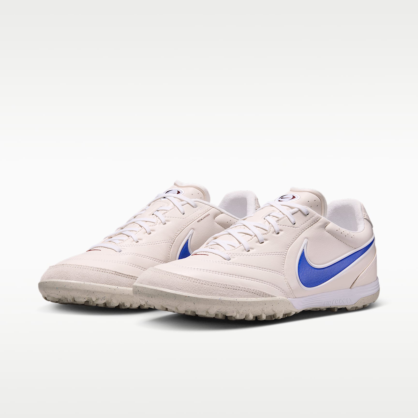 Nike Tiempo Ligera Pro Low-Top-Fußballschuh für Turf – Chalk/Weiß/Racer Blue
