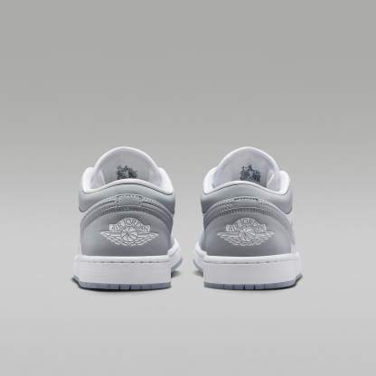 Air Jordan 1 Low Damenschuh – Weiß/Aluminum/Wolf Grey