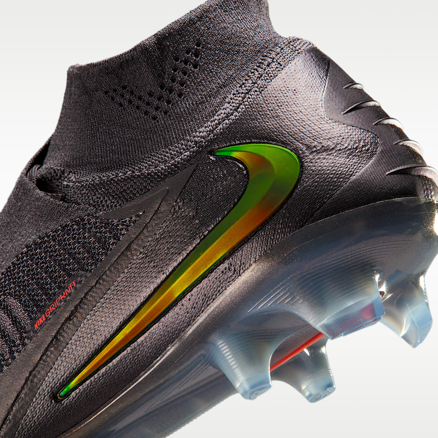 Nike Phantom 6 High Elite LV8 Fußballschuh für normalen Rasen – Medium Ash/Schwarz/Gold Amber