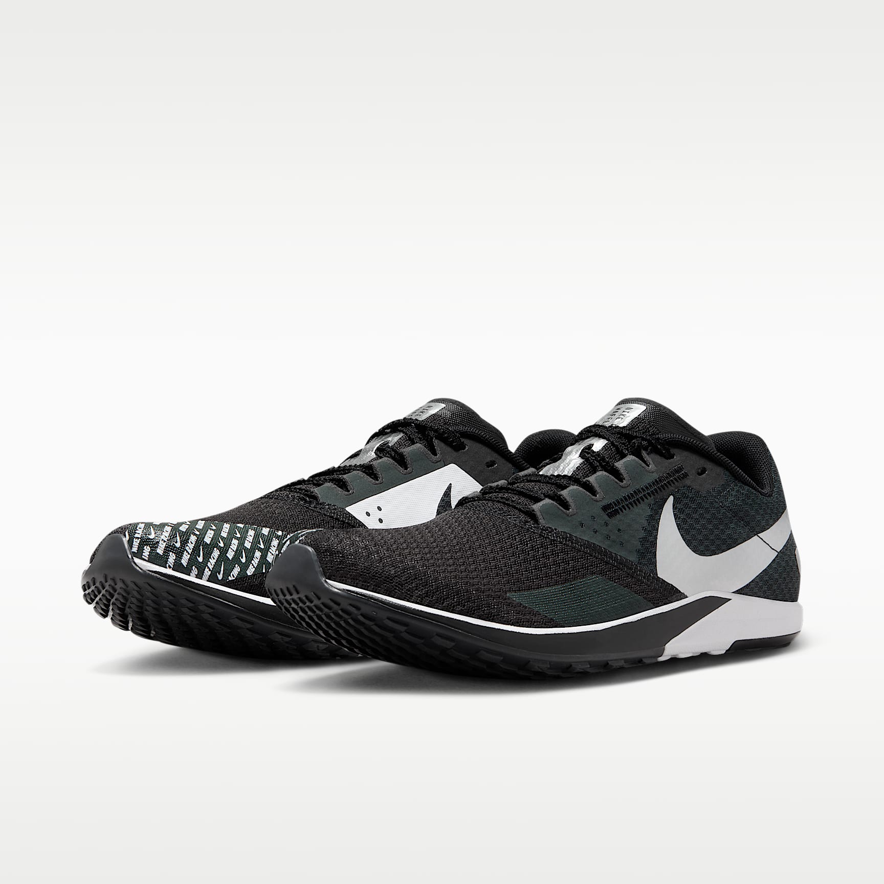 Nike Zoom Rival Waffle 6 Straßen- und Cross-Country-Laufschuhe für Wettkämpfe – Schwarz/Dark Smoke Grey/Weiß/Metallic Silver
