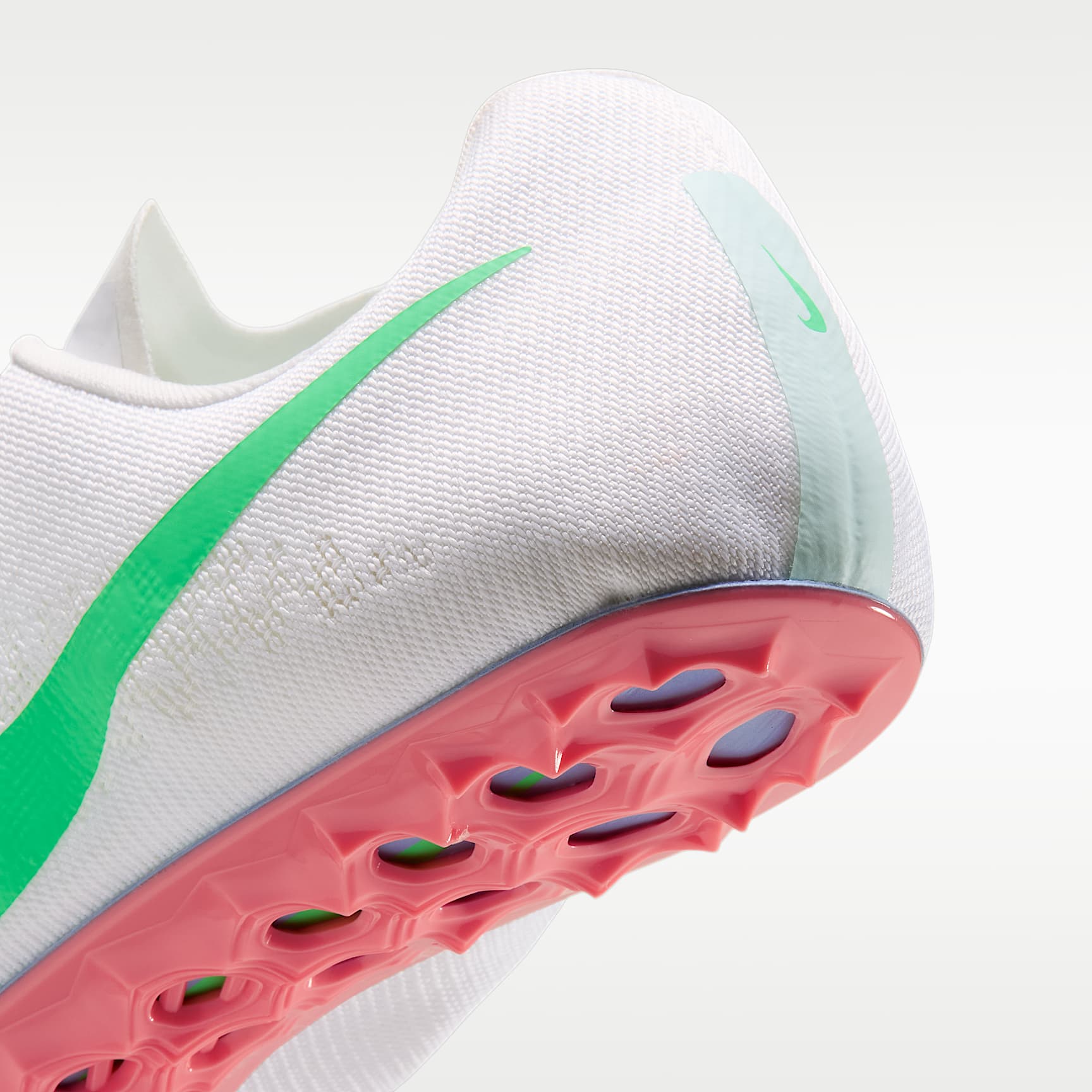 Nike Zoom Ja Fly 4 Laufspikes für Sprints – Summit White/Aluminum/Atomic Pink/Electro Green