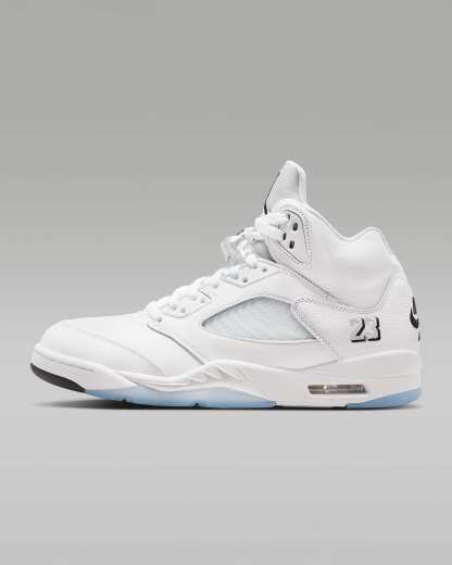 Air Jordan 5 Retro OG "White Metallic" Schuh (Herren) – Weiß/Metallic Silver/Schwarz