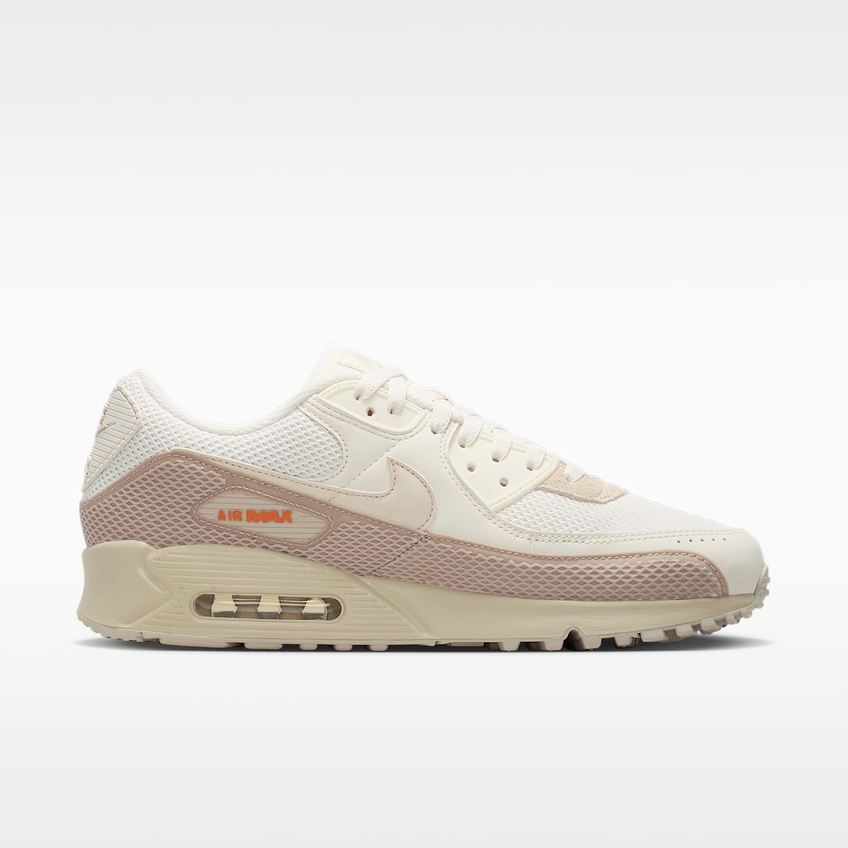 Nike Air Max 90 Premium Schuh (Herren) – Phantom/Cream II/Safety Orange/Light Orewood Brown